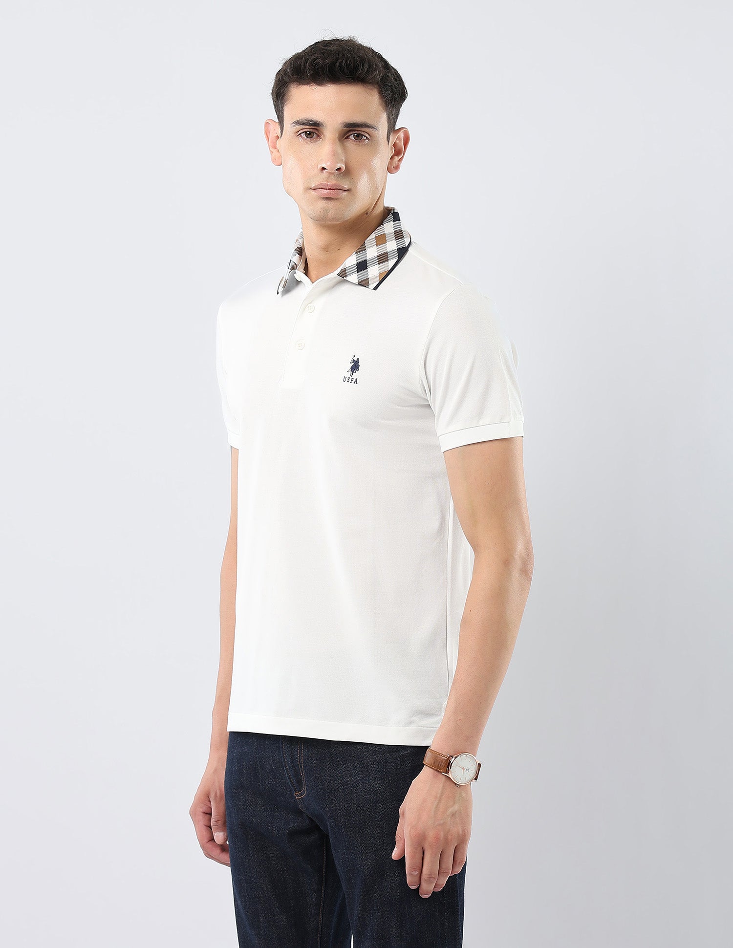 Solid Regular Fit Polo Shirt Off White - U.S. POLO ASSN. | Large