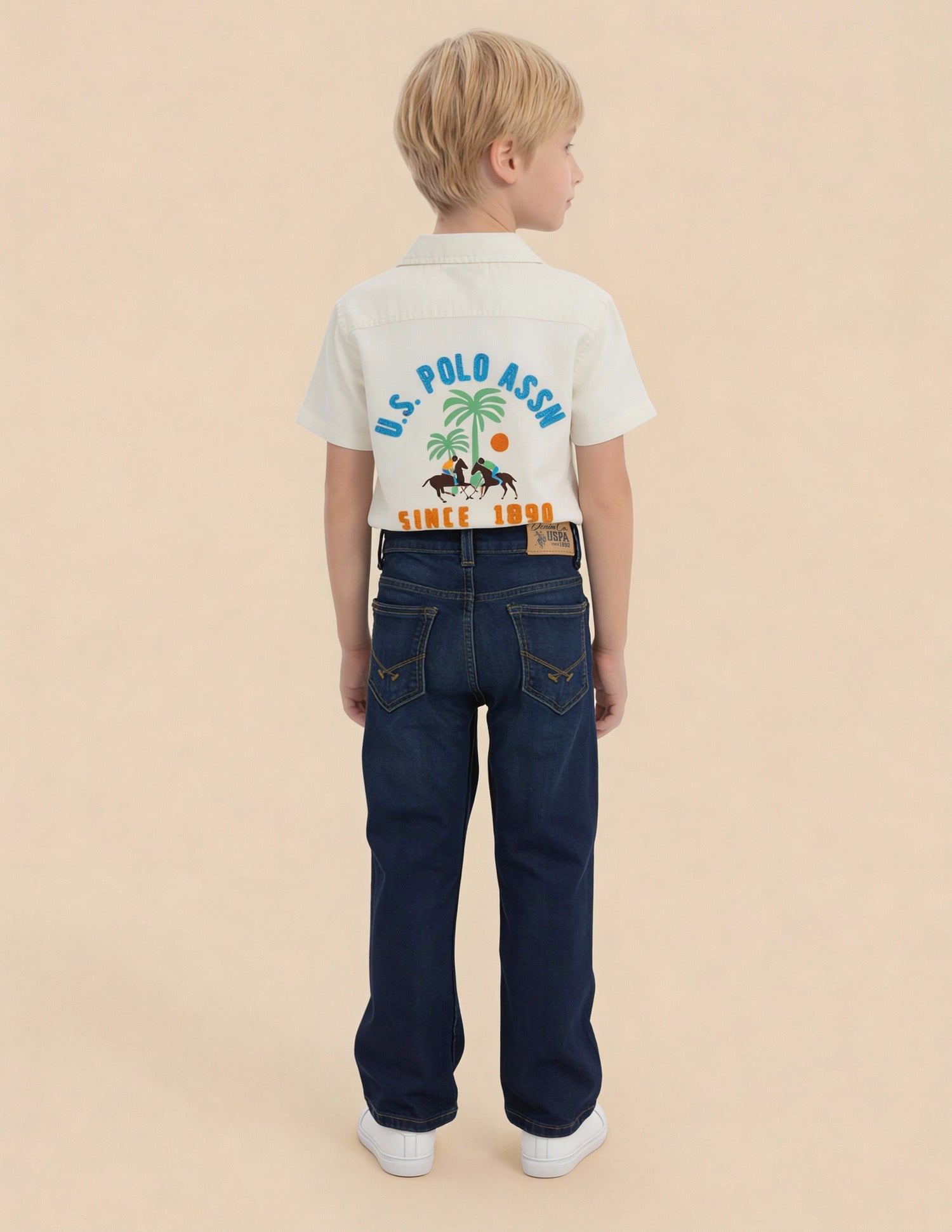 Boys Whiskered Bootcut Fit Jeans Dark Blue - U.S. Polo Assn. India | Large