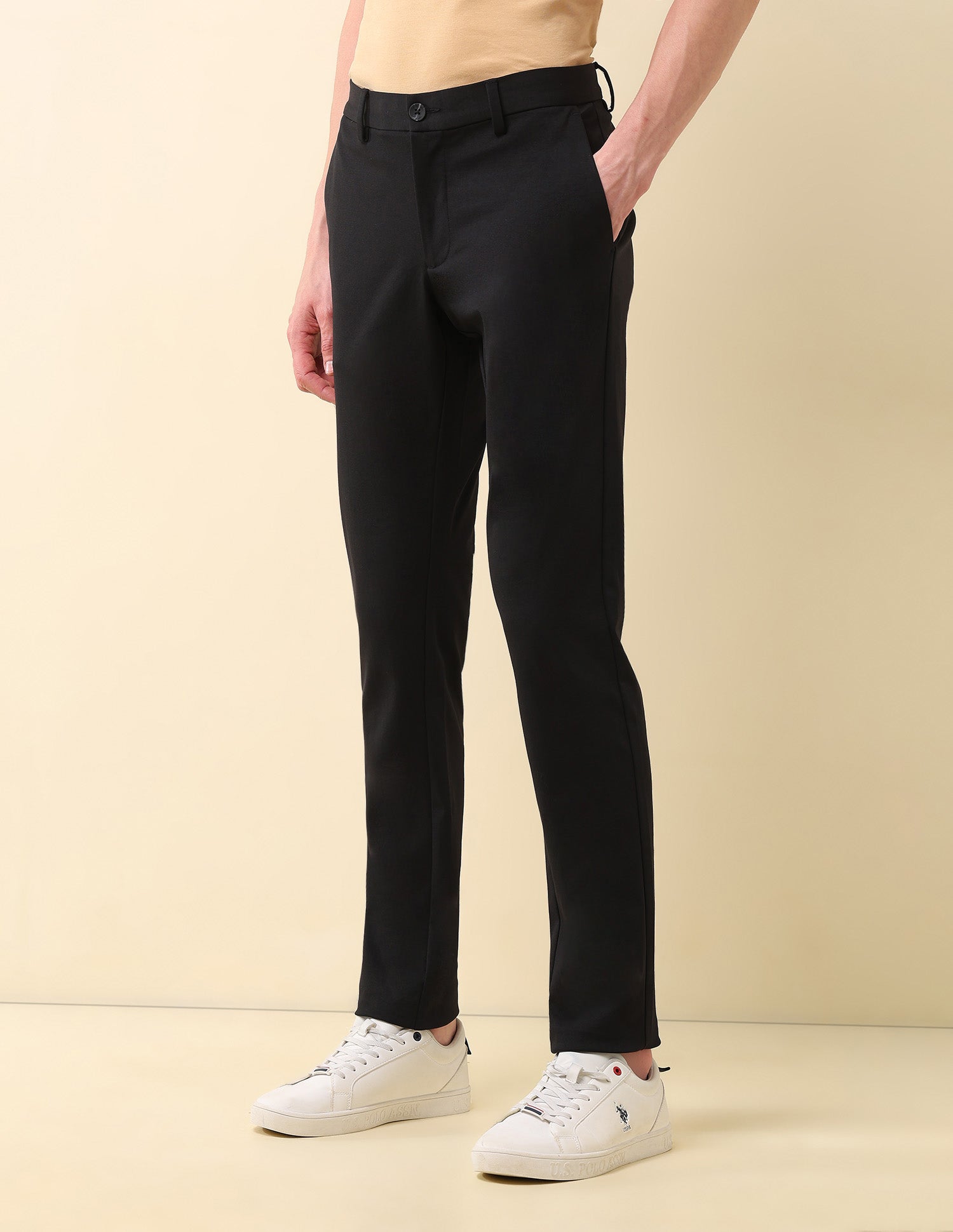 Mid Rise Austin Slim Fit Trousers Black - U.S. POLO ASSN. | Large