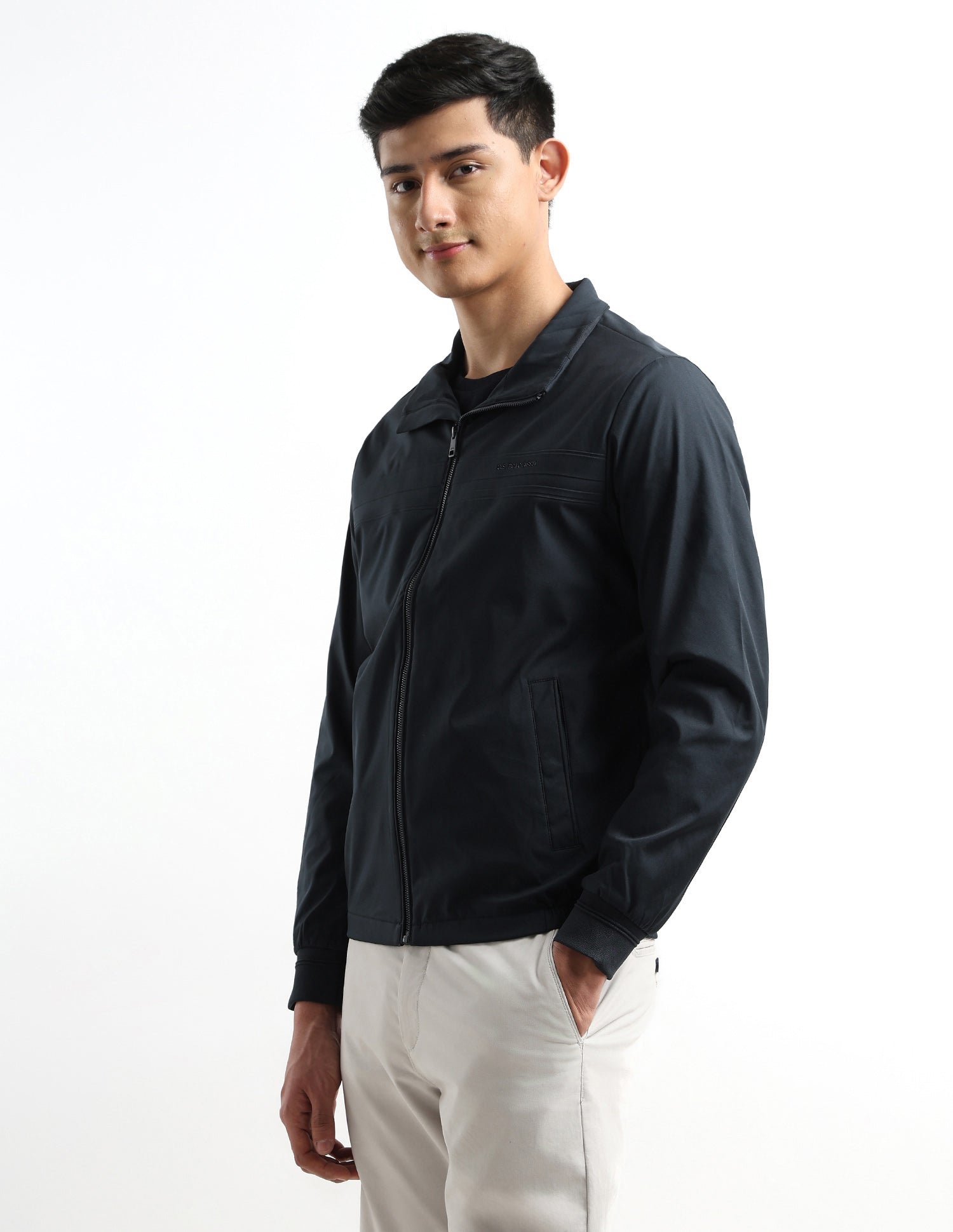 Solid Regular Fit Jacket Navy - U.S. POLO ASSN. | Large