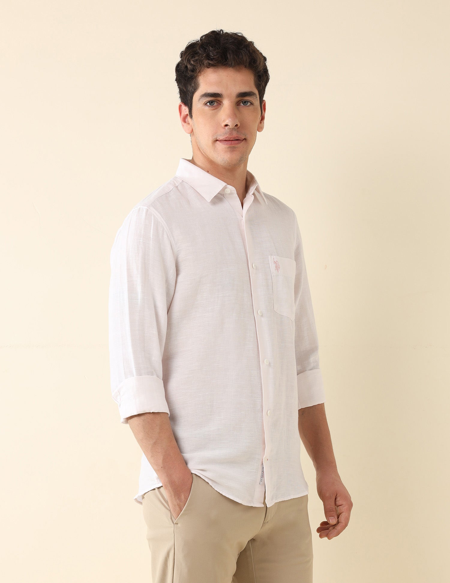 Solid Tailored Fit Shirt Pink - U.S. Polo Assn. India | Large
