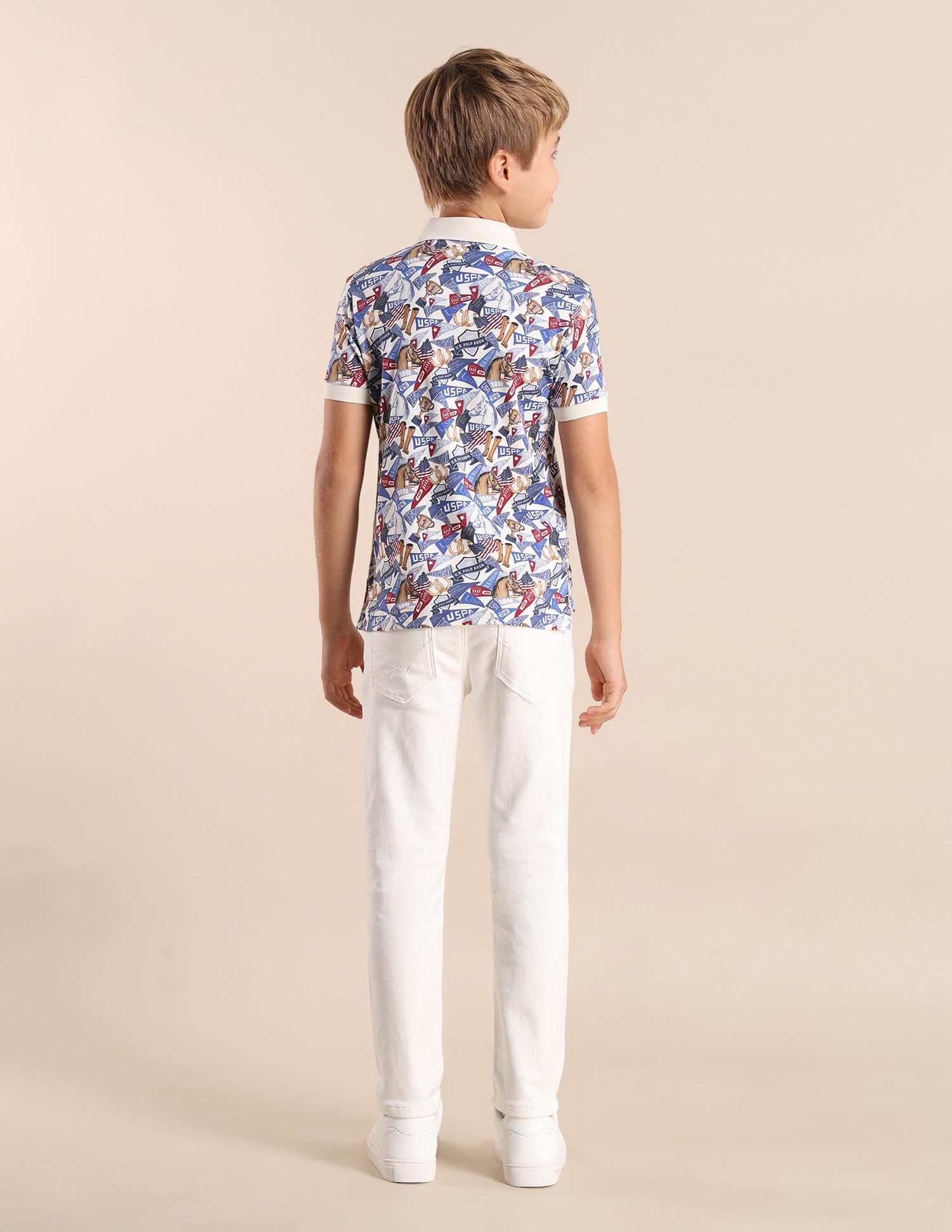 Boys Graphic Regular Fit Polo Shirt White - U.S. POLO ASSN. | Large