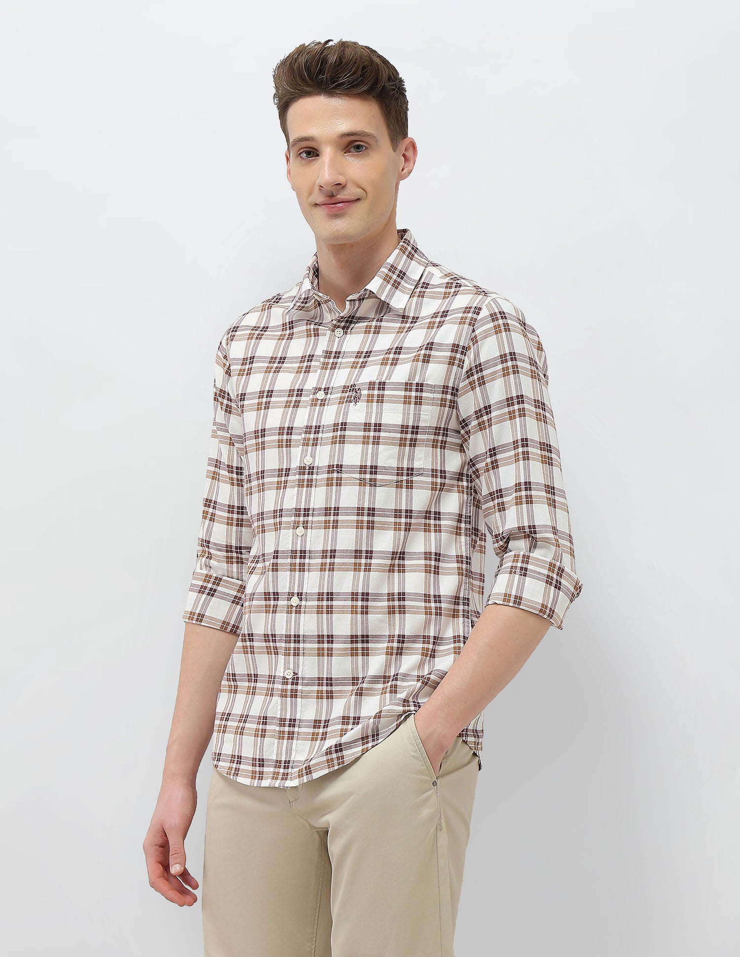 Elvenado Regular Fit Shirt Ochre - U.S. Polo Assn. India | Large