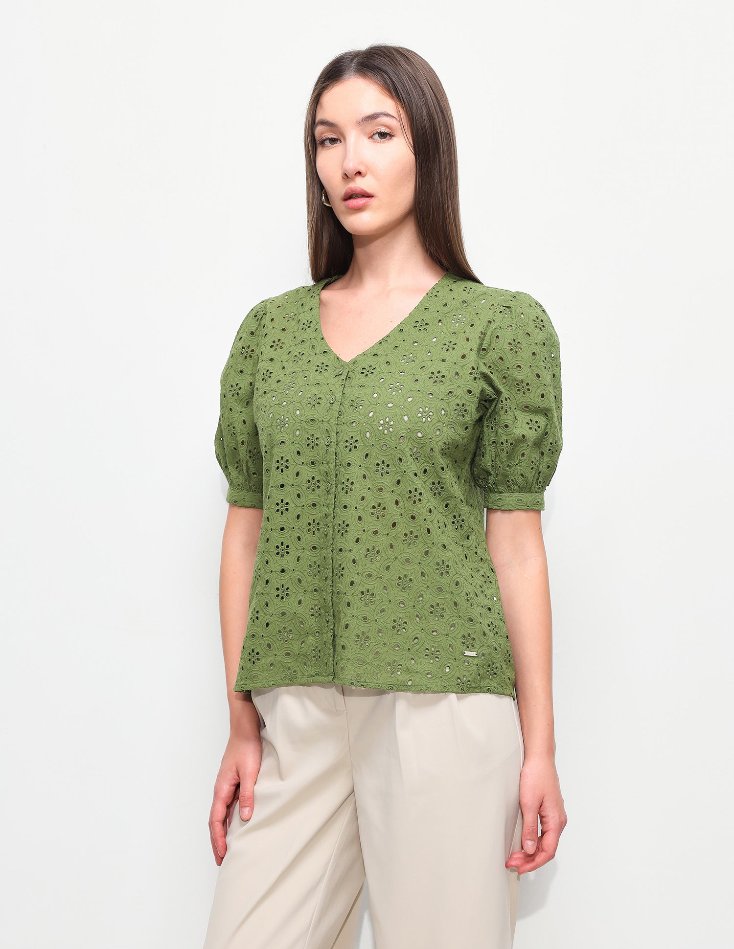 Floral Schiffili Regular Fit Top Olive - U.S. Polo Assn. India | Large