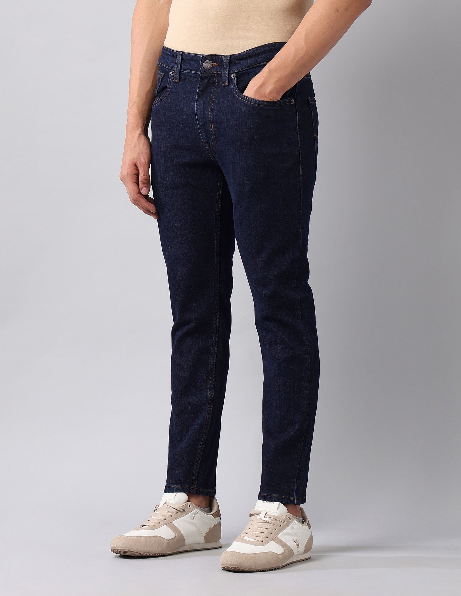 Cole Comfort Cropped Fit Blue Jeans Dark Wash - U.S. Polo Assn. India | Large