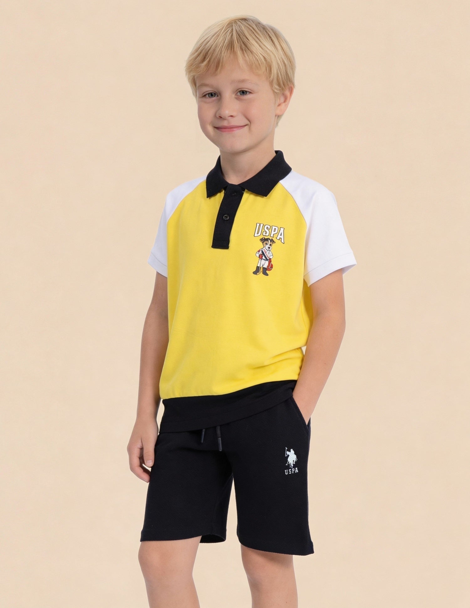 Colour Blocked Regular Fit Polo Shirt Light Yellow - U.S. Polo Assn. India | Large