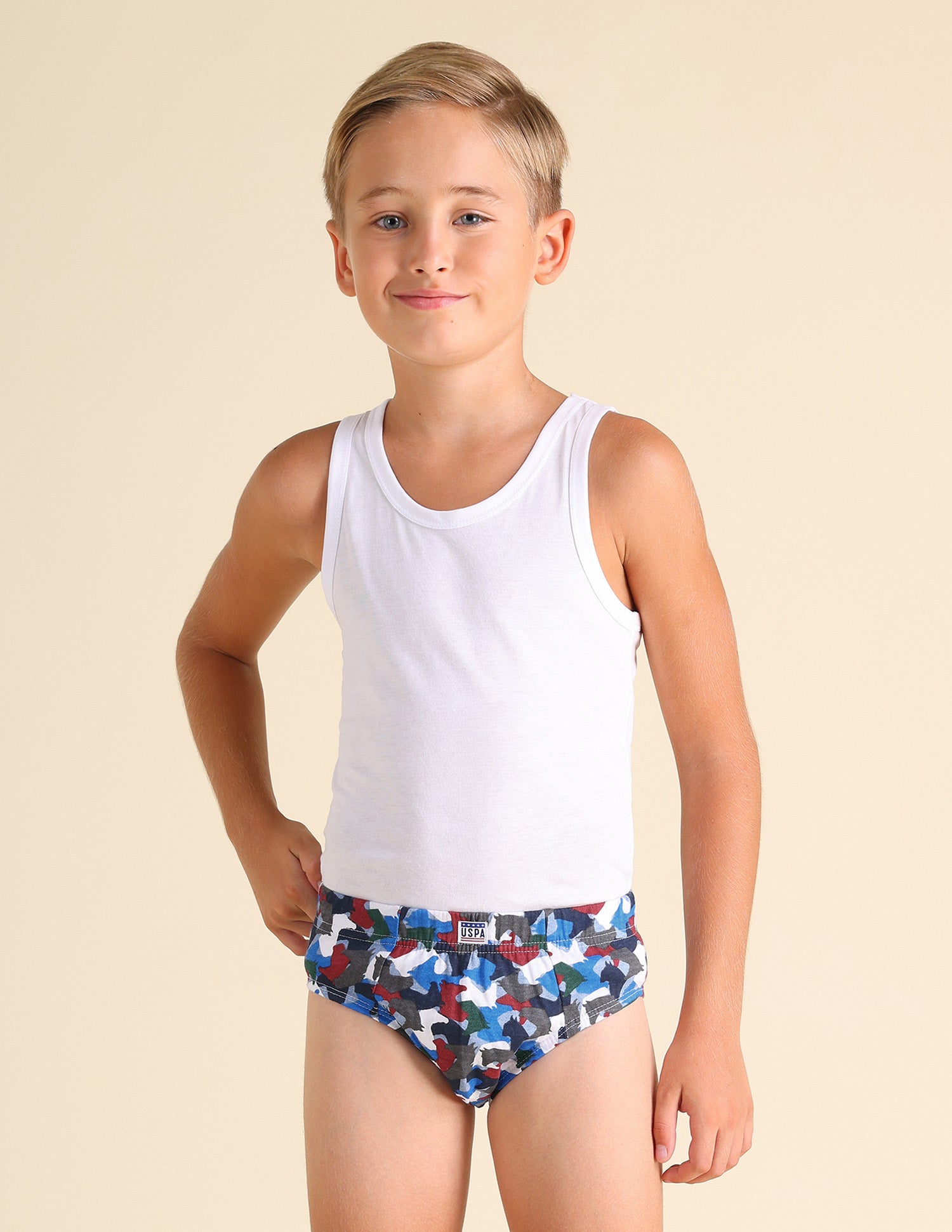 Mid Rise Pure Cotton EKB02 Briefs - Pack Of 3 Blue, Lime Green and Green - U.S. POLO ASSN. | Large