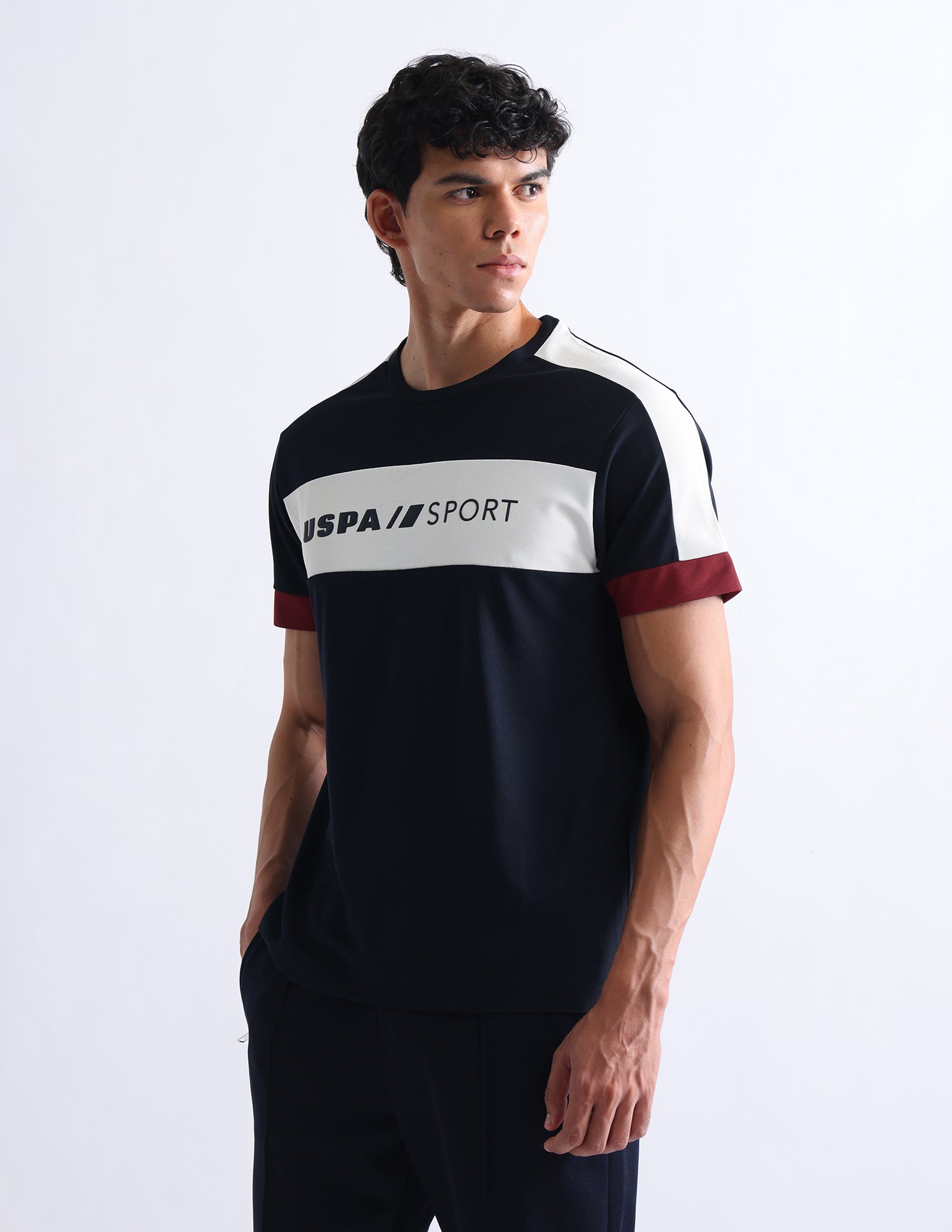 Colourblocked Slim Fit T-Shirt Navy - U.S. Polo Assn. India | Large