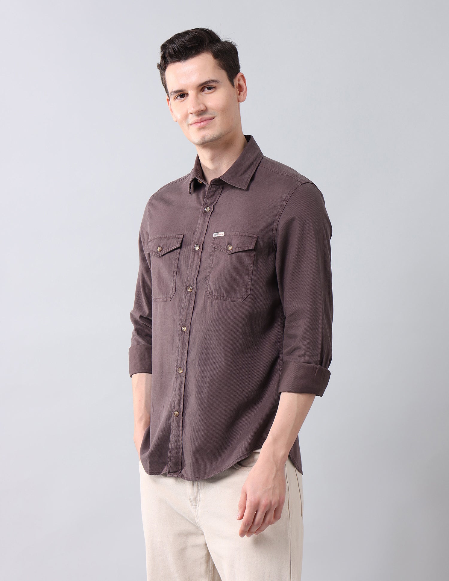 Twill Regular Fit Shirt Burgundy - U.S. POLO ASSN. | Large