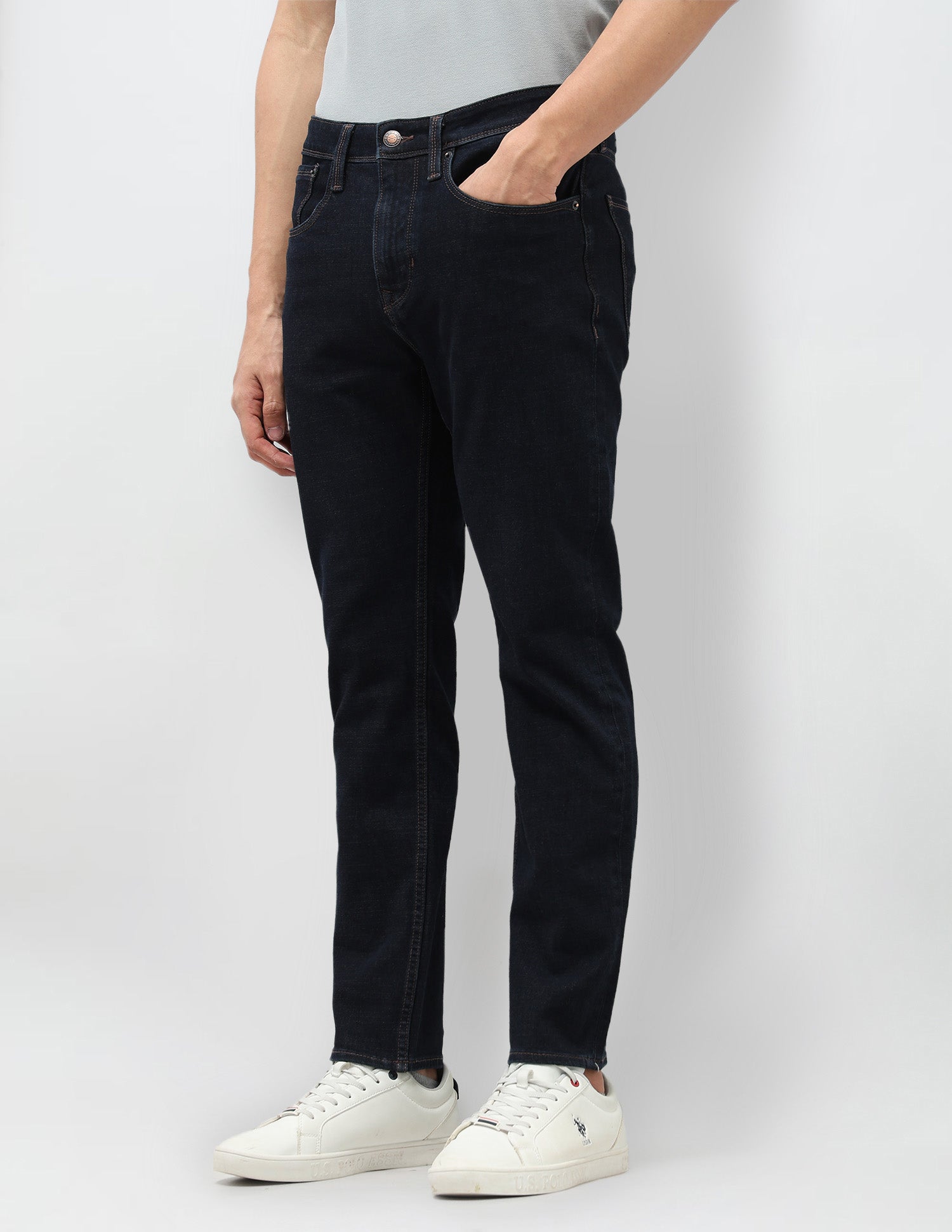 Cole Comfort Cropped Fit Blue Jeans Dark Blue - U.S. POLO ASSN. | Large