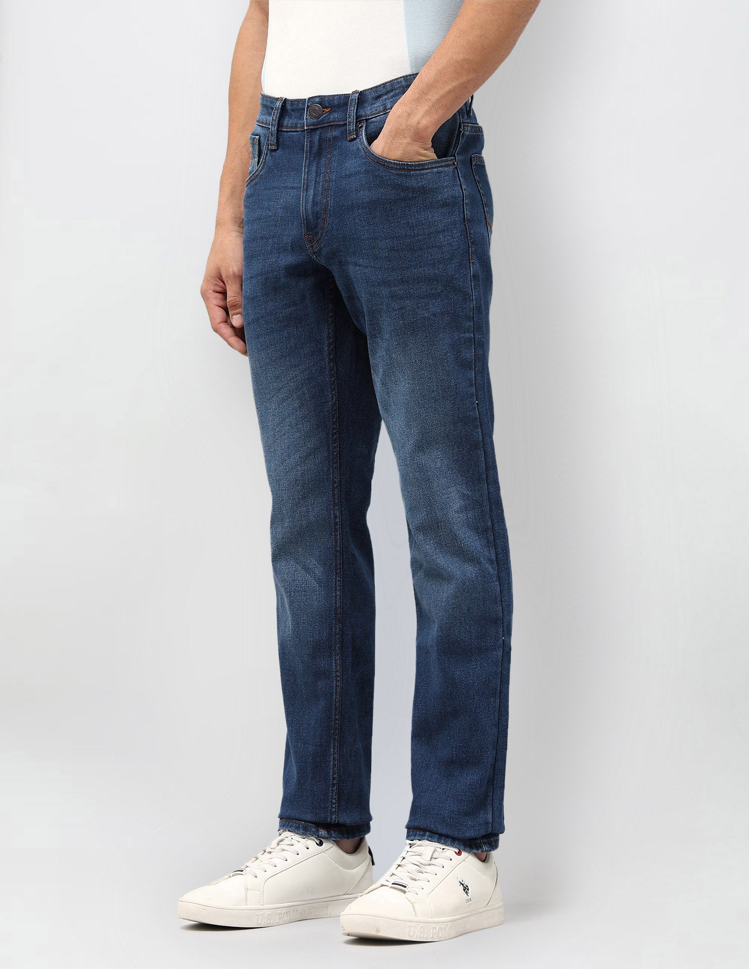 Brandon Slim Tapered Fit Blue Jeans Blue - U.S. POLO ASSN. | Large