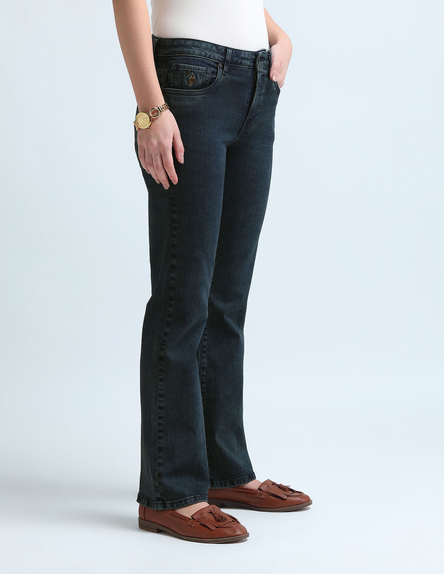 Skinny Bootcut Fit Blue Jeans Blue - U.S. POLO ASSN. | Large