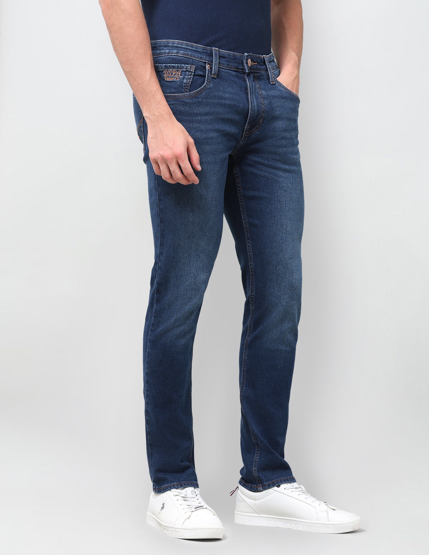 Brandon Slim-Tapered Fit Blue Jeans Dark Indigo - U.S. Polo Assn. India | Large
