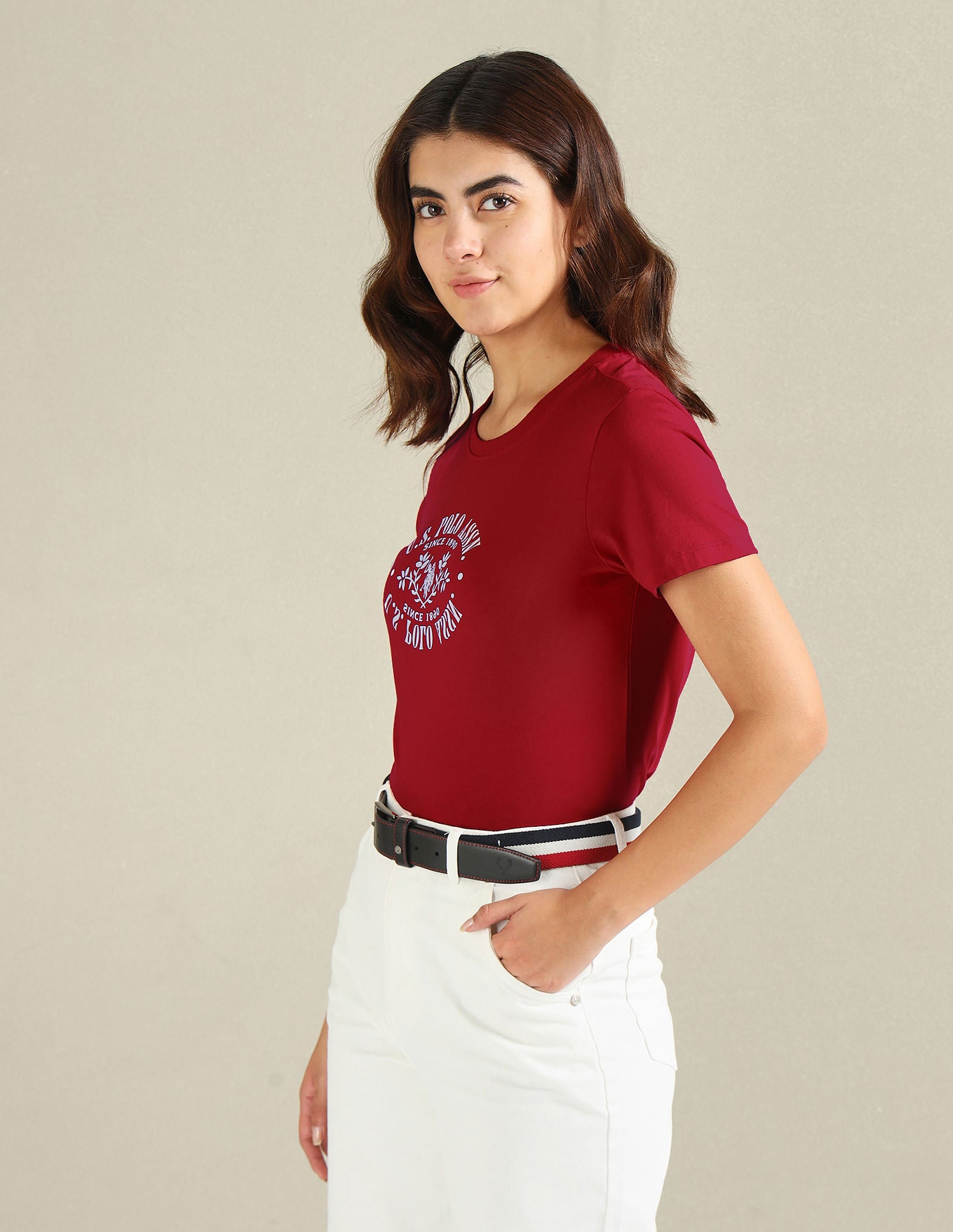 Pure Cotton Brand Print T-Shirt Red - U.S. POLO ASSN. | Large