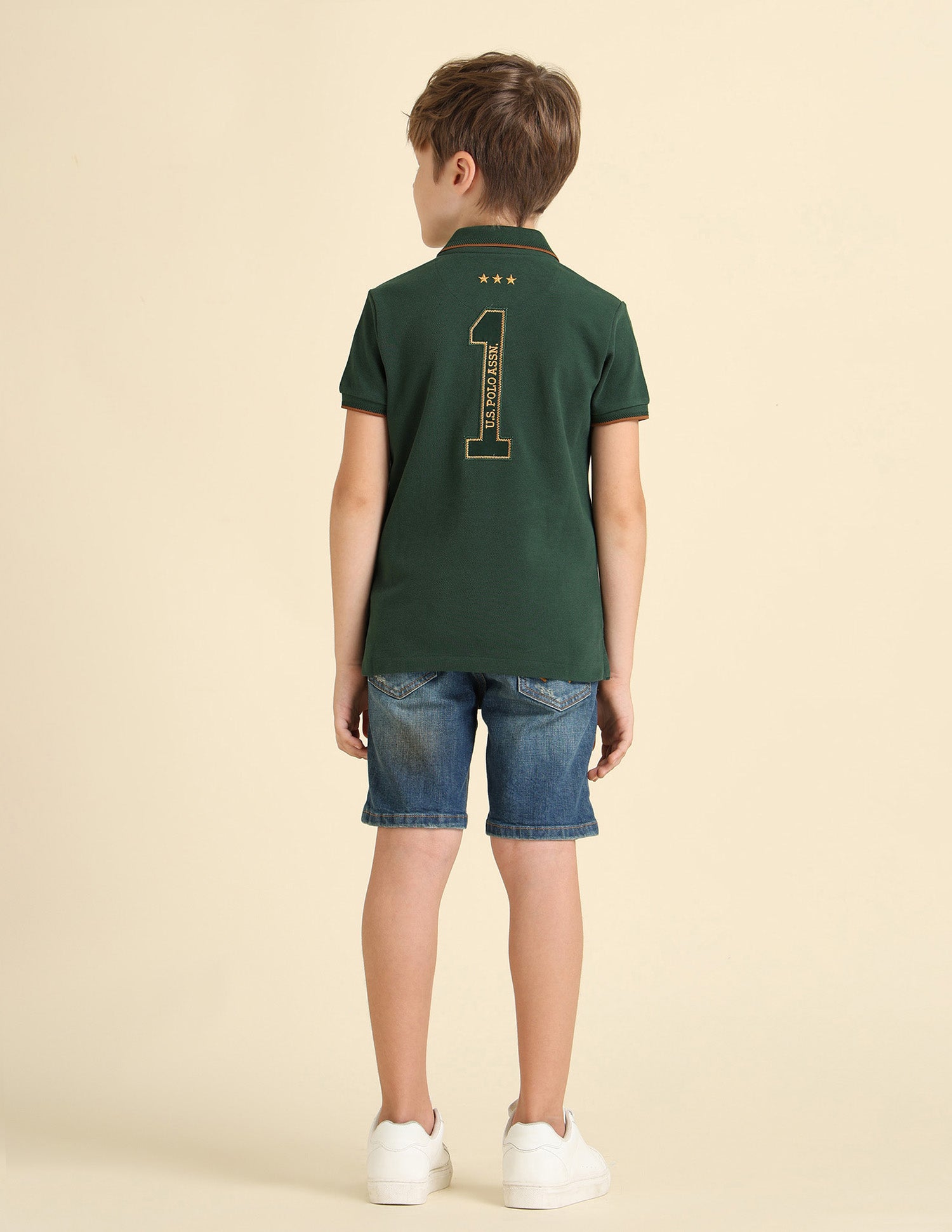Boys Brand Appliqued Regular Fit Polo Shirt Dark Green - U.S. POLO ASSN. | Large