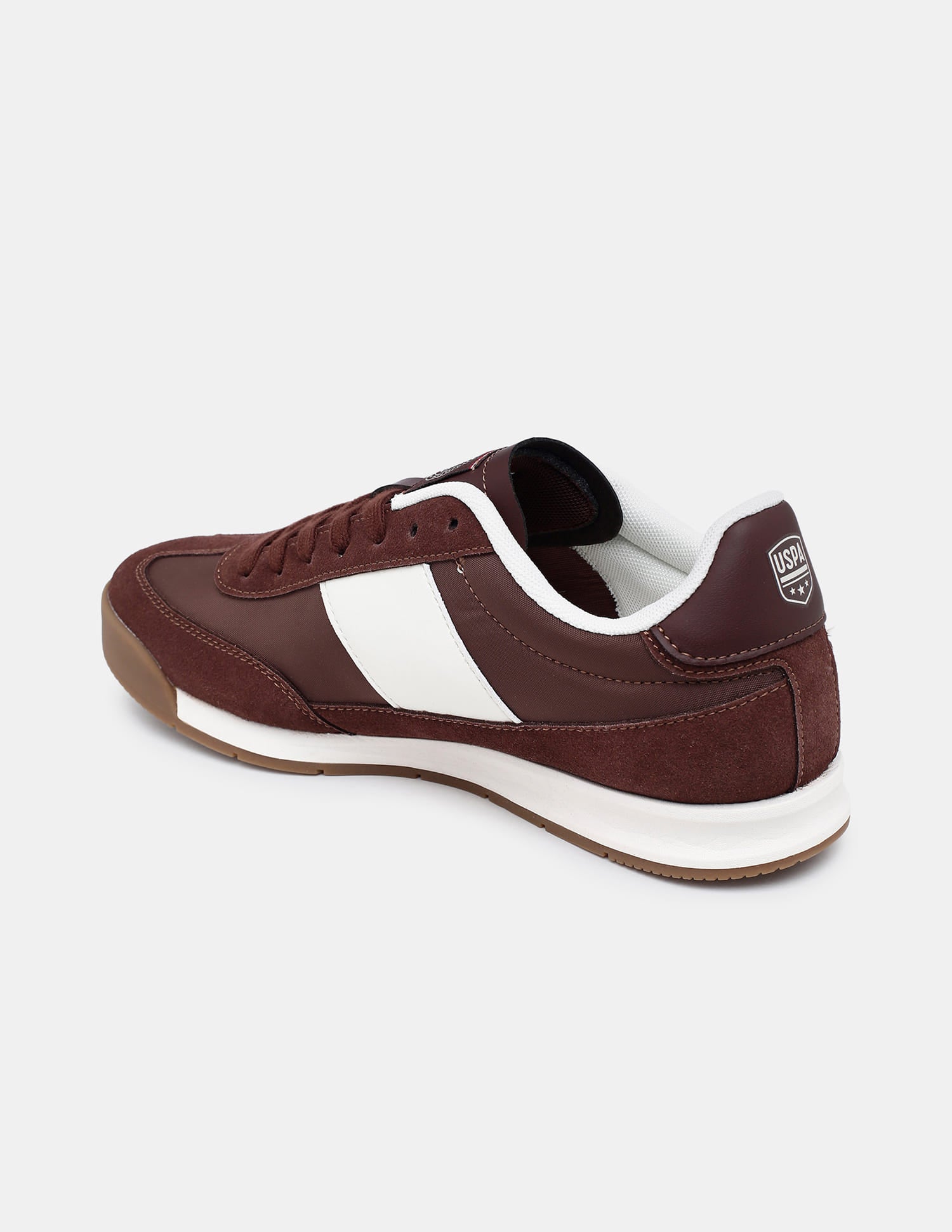 Colour Blocked Lace Ups Gallop Sneakers Brown - U.S. Polo Assn. India | Large