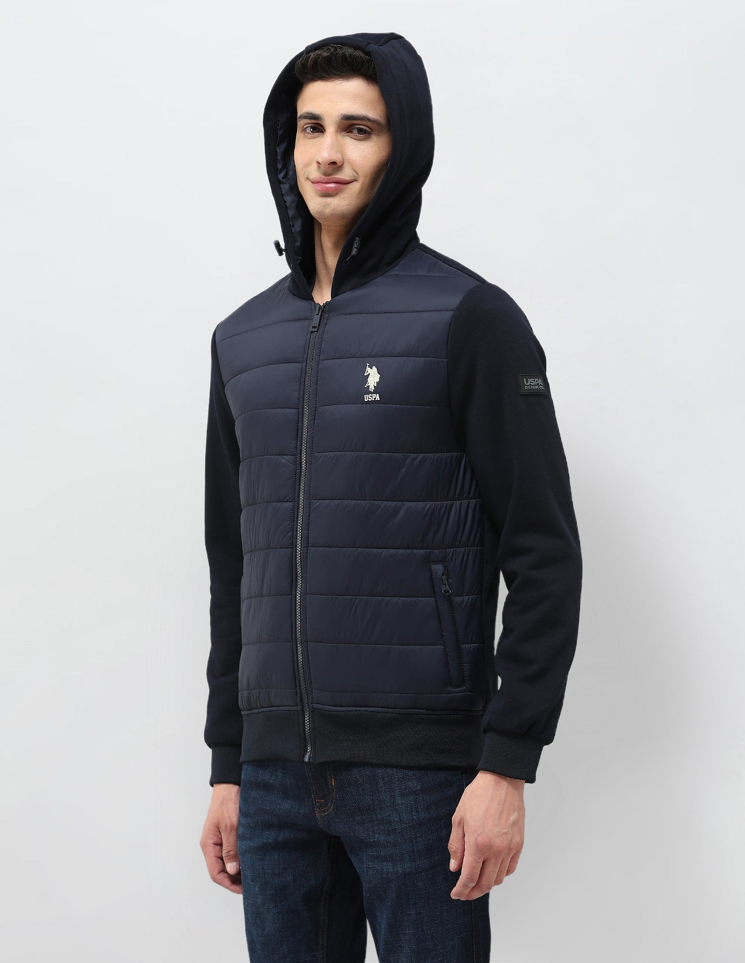 Solid Hooded Puffer Jacket Navy - U.S. POLO ASSN. | Large