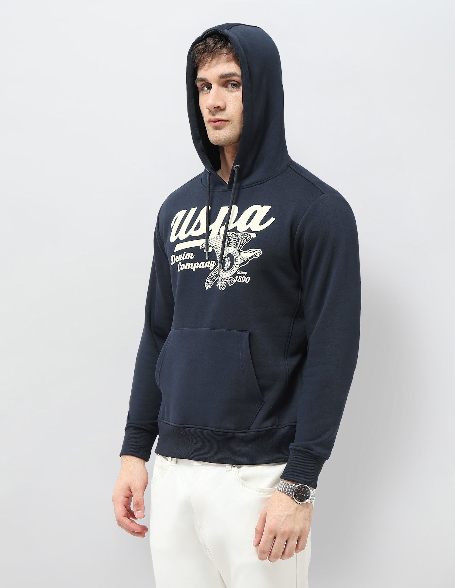 Brand Printed Regular Fit Sweatshirt Navy - U.S. POLO ASSN. | Large