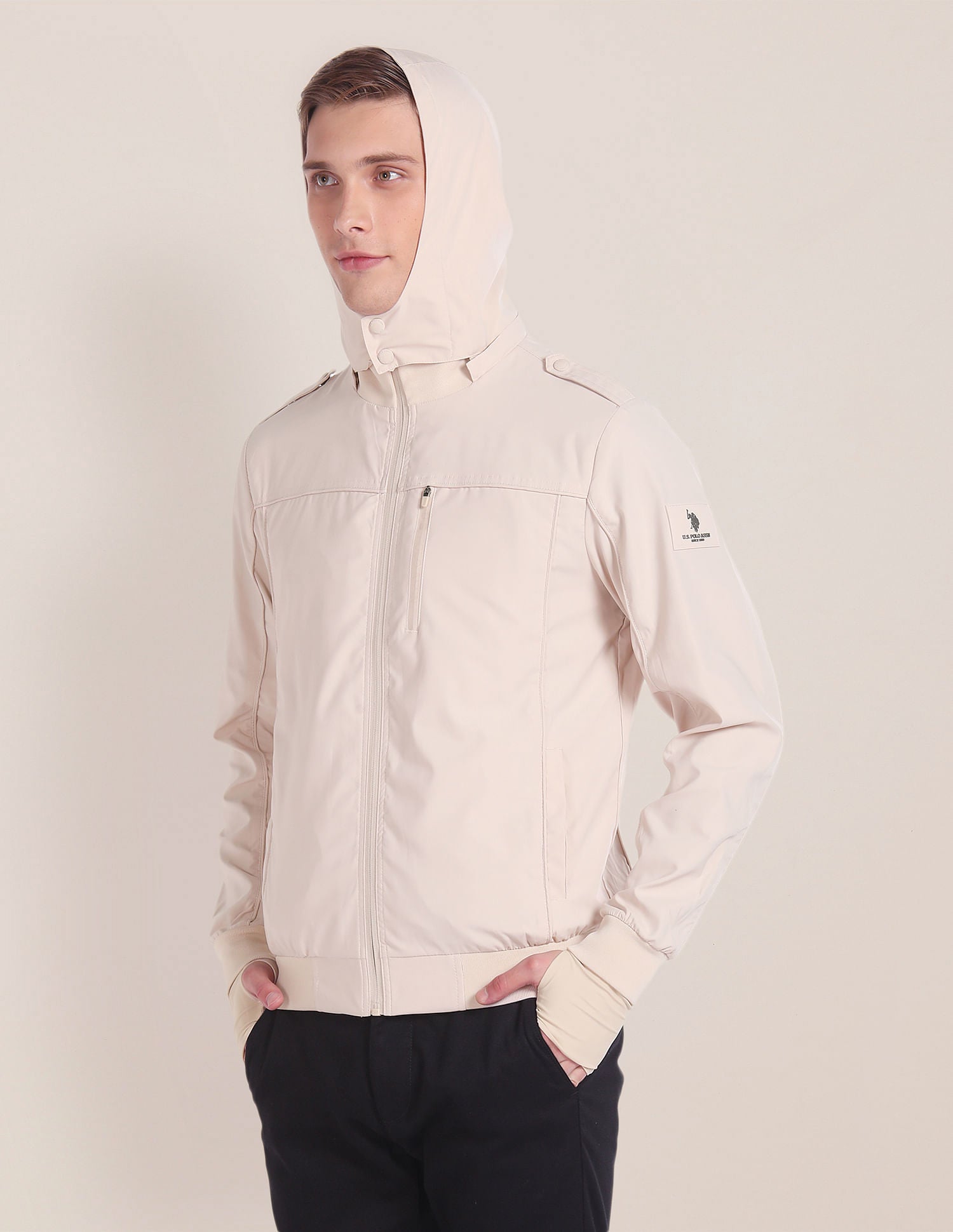 Detachable Neck Pillow Traveller Jacket Beige - U.S. POLO ASSN. | Large