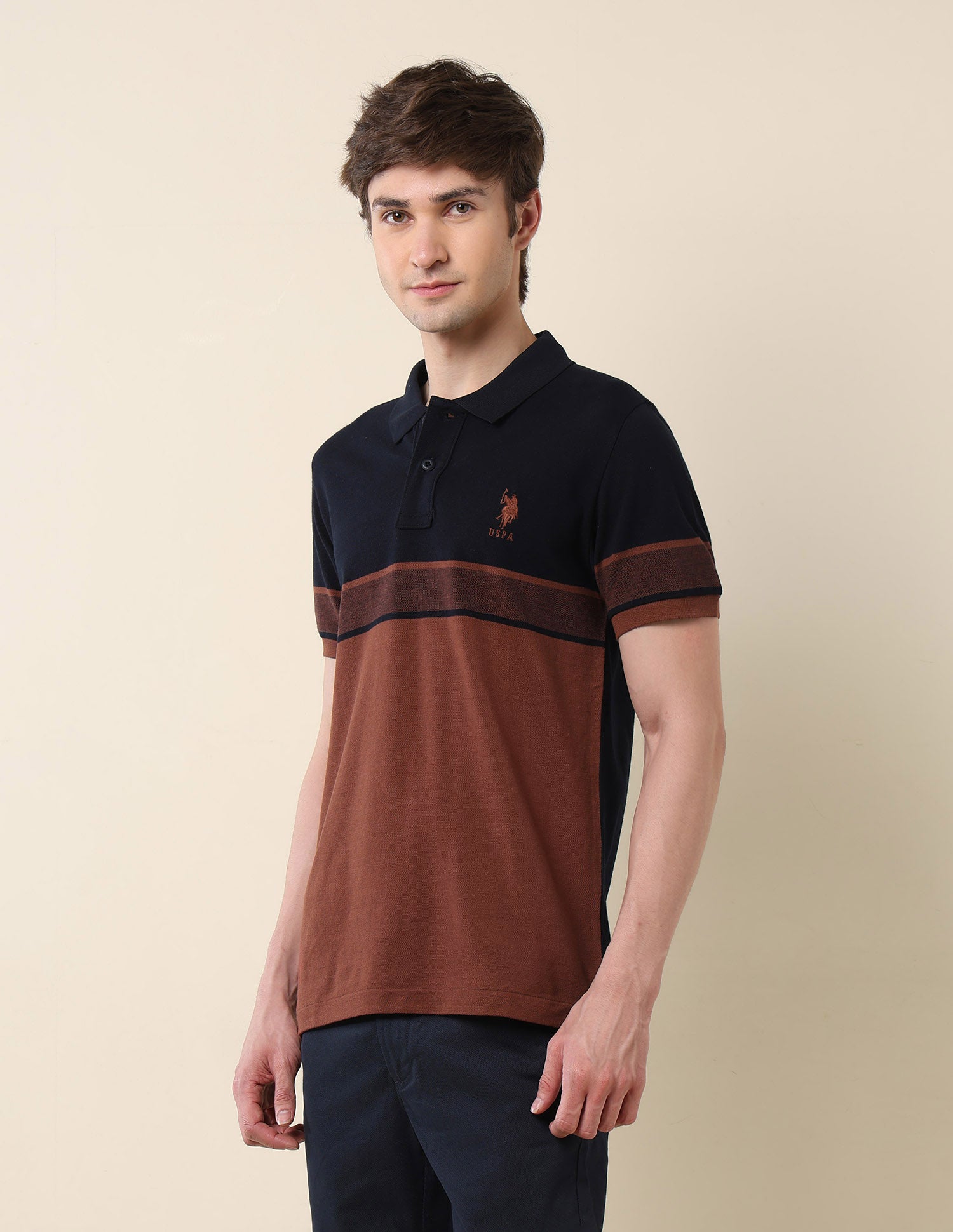 Colourblocked Classic Polo Shirt Navy - U.S. POLO ASSN. | Large