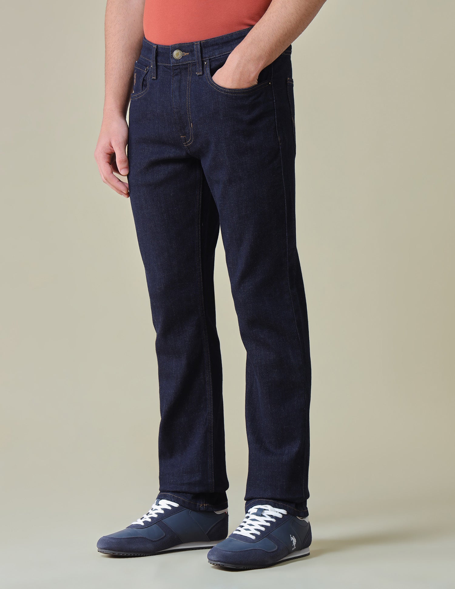 Harold Slim Straight Fit Blue Jeans Dark Blue - U.S. Polo Assn. India | Large