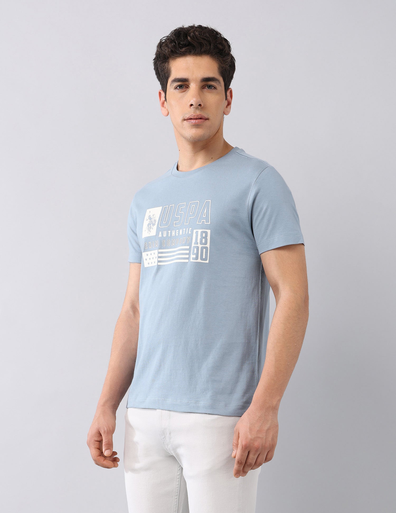 Brand Printed Summer In Med T-Shirt Blue - U.S. Polo Assn. India | Large