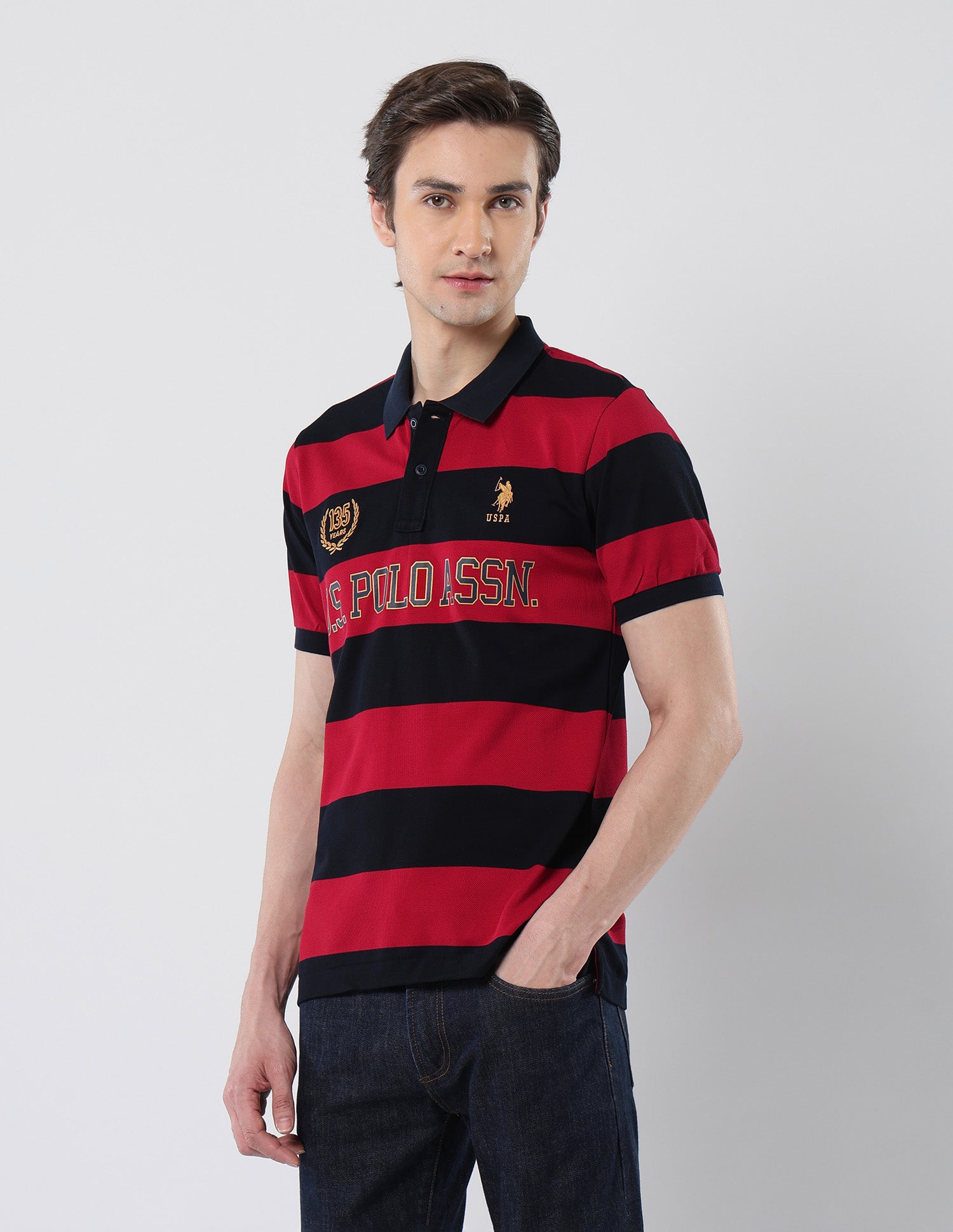 Pure Cotton 135 Anniversary Polo Shirt Red - U.S. Polo Assn. India | Large
