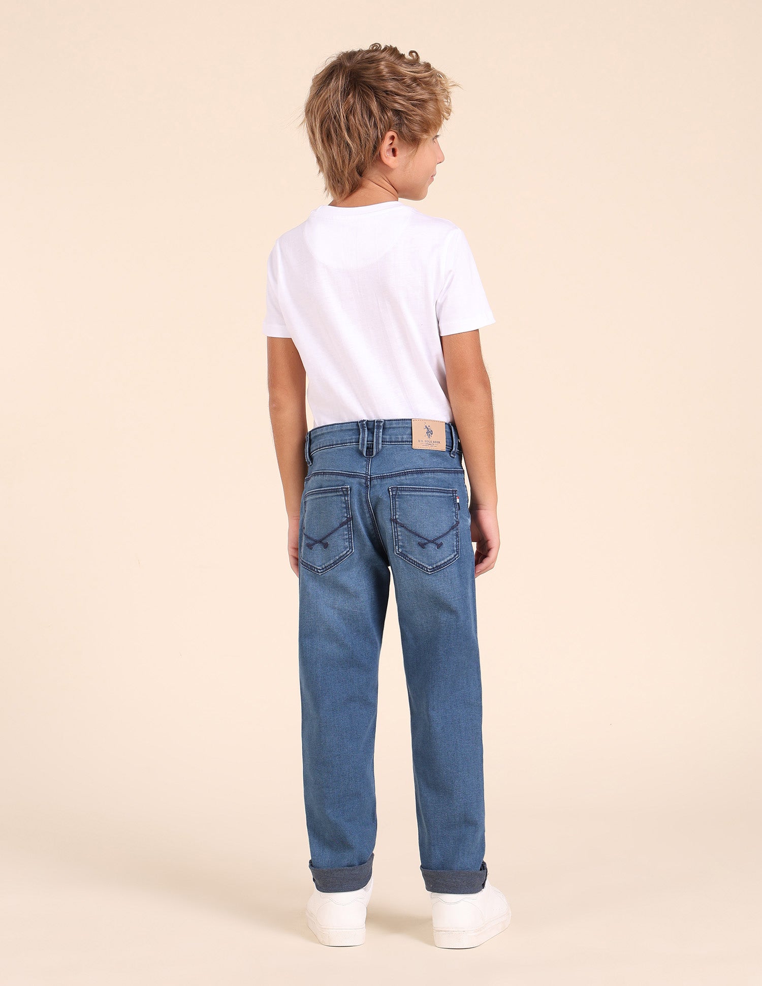 Boys Slim Fit Blue Jeans Light Indigo - U.S. POLO ASSN. | Large