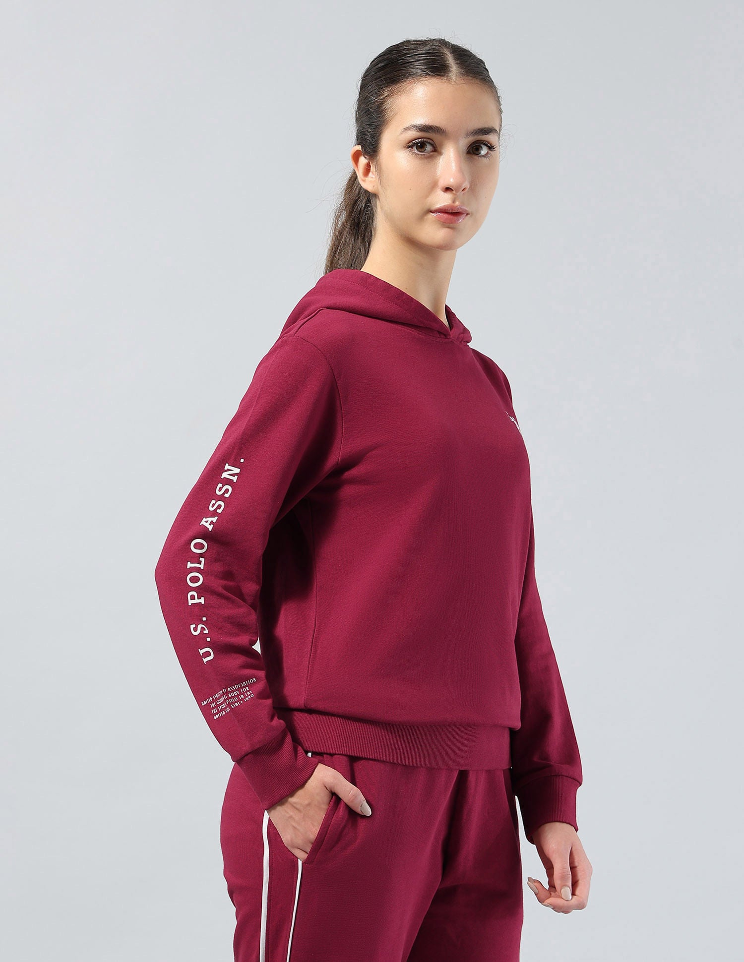 Regular Fit Hooded Sweatshirt Red - U.S. POLO ASSN. | Large