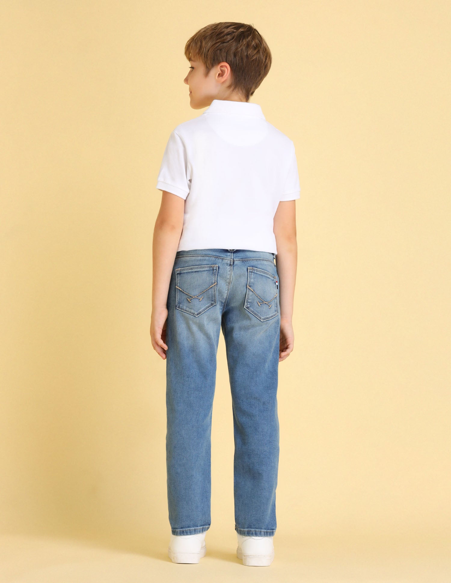 UKJEN581 ME. BLUE Boys Jeans Rag Wash - U.S. POLO ASSN. | Large