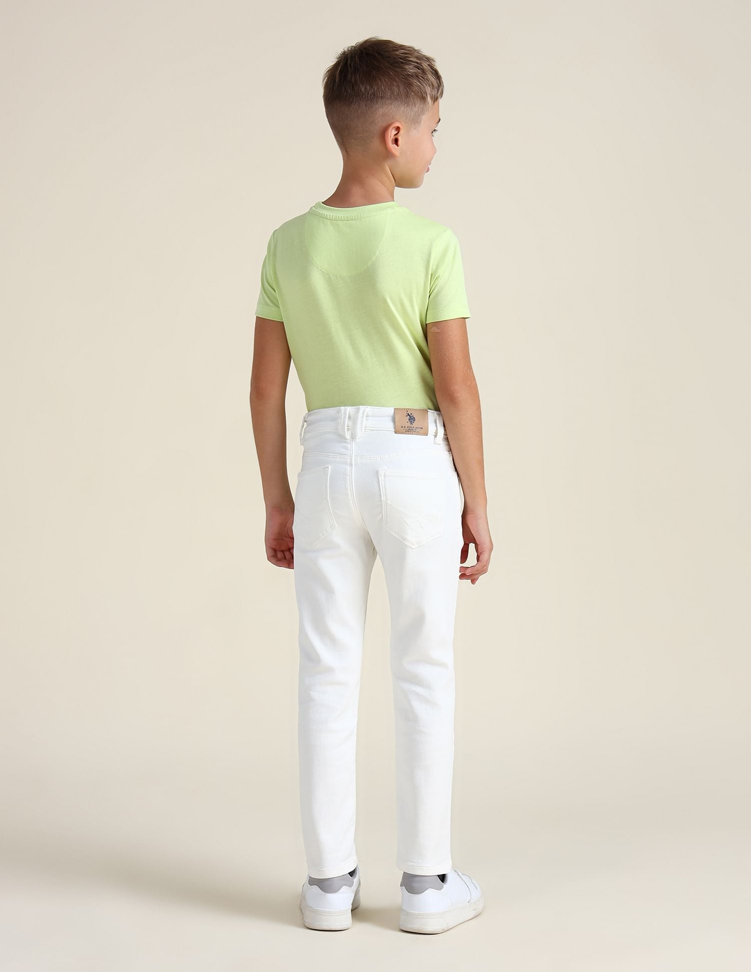 Boys Slim Fit Mid Rise Jeans White - U.S. POLO ASSN. | Large