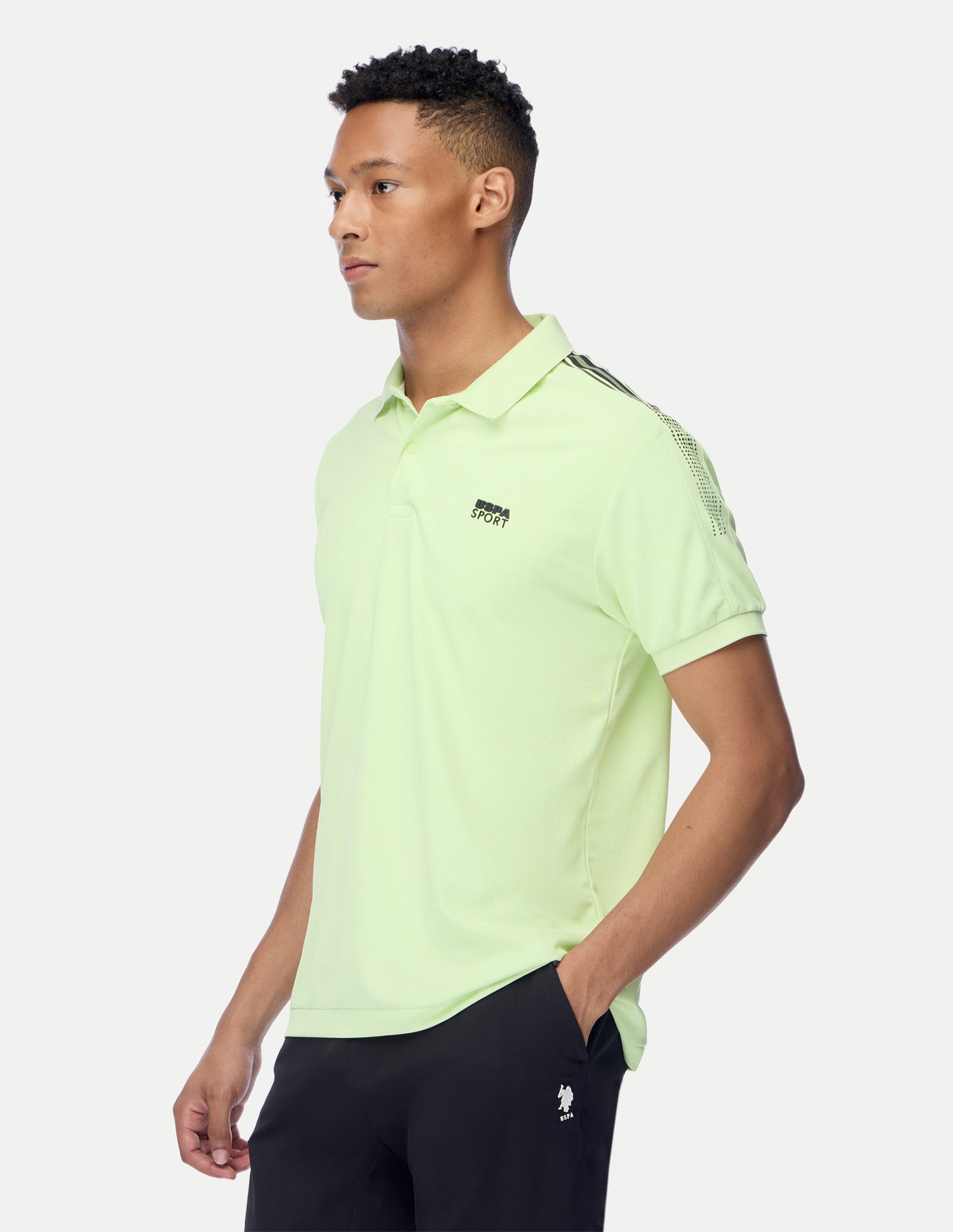 Solid Regular Fit Active Polo Shirt Lime-Green - U.S. Polo Assn. India | Large