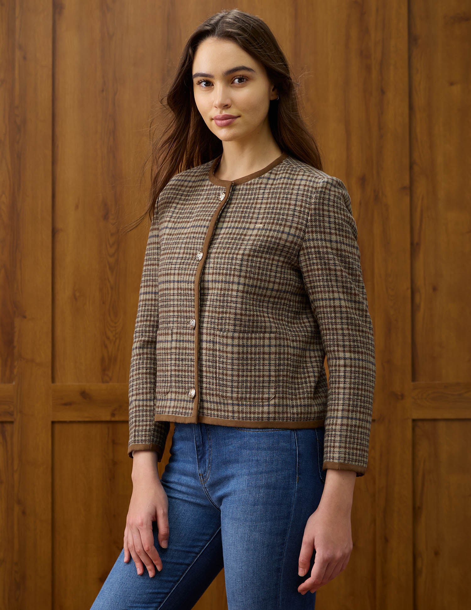 Checked Regular Fit Round Neck Jacket Multi-colour - U.S. POLO ASSN. | Large