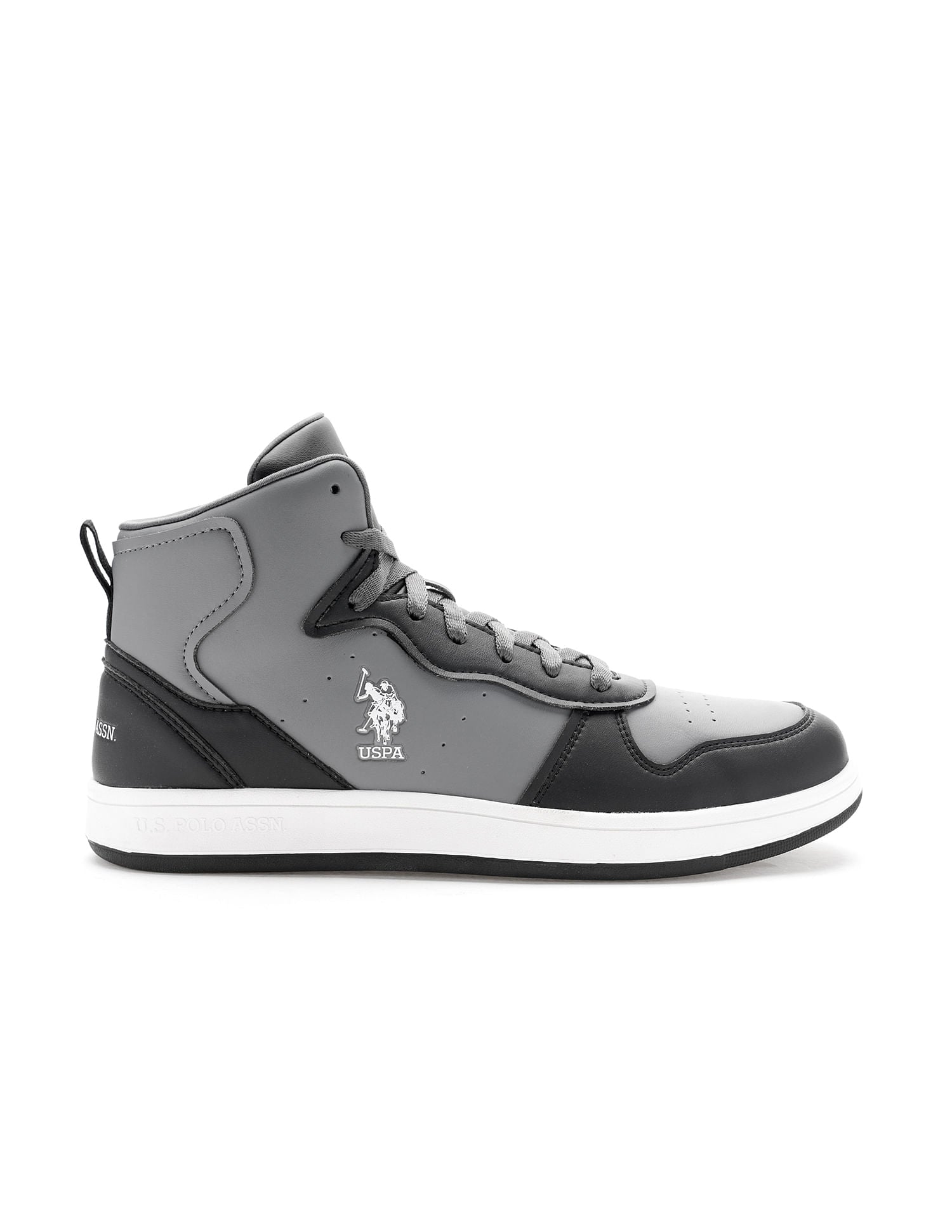 Men Rowan 2.0 Grey Retro Court Mid Top  Sneakers Grey - U.S. Polo Assn. India | Large