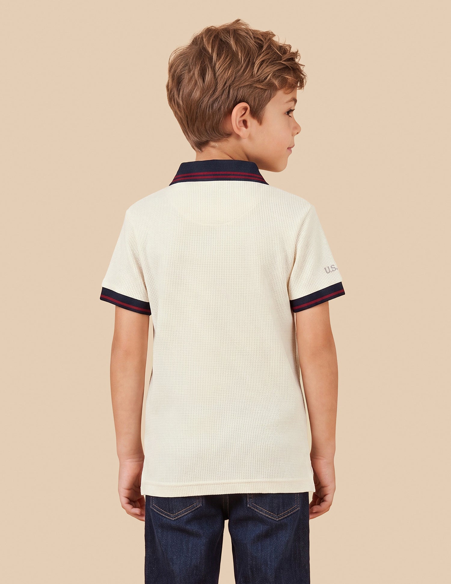 Solid Regular Fit Polo Shirt Off White - U.S. Polo Assn. India | Large
