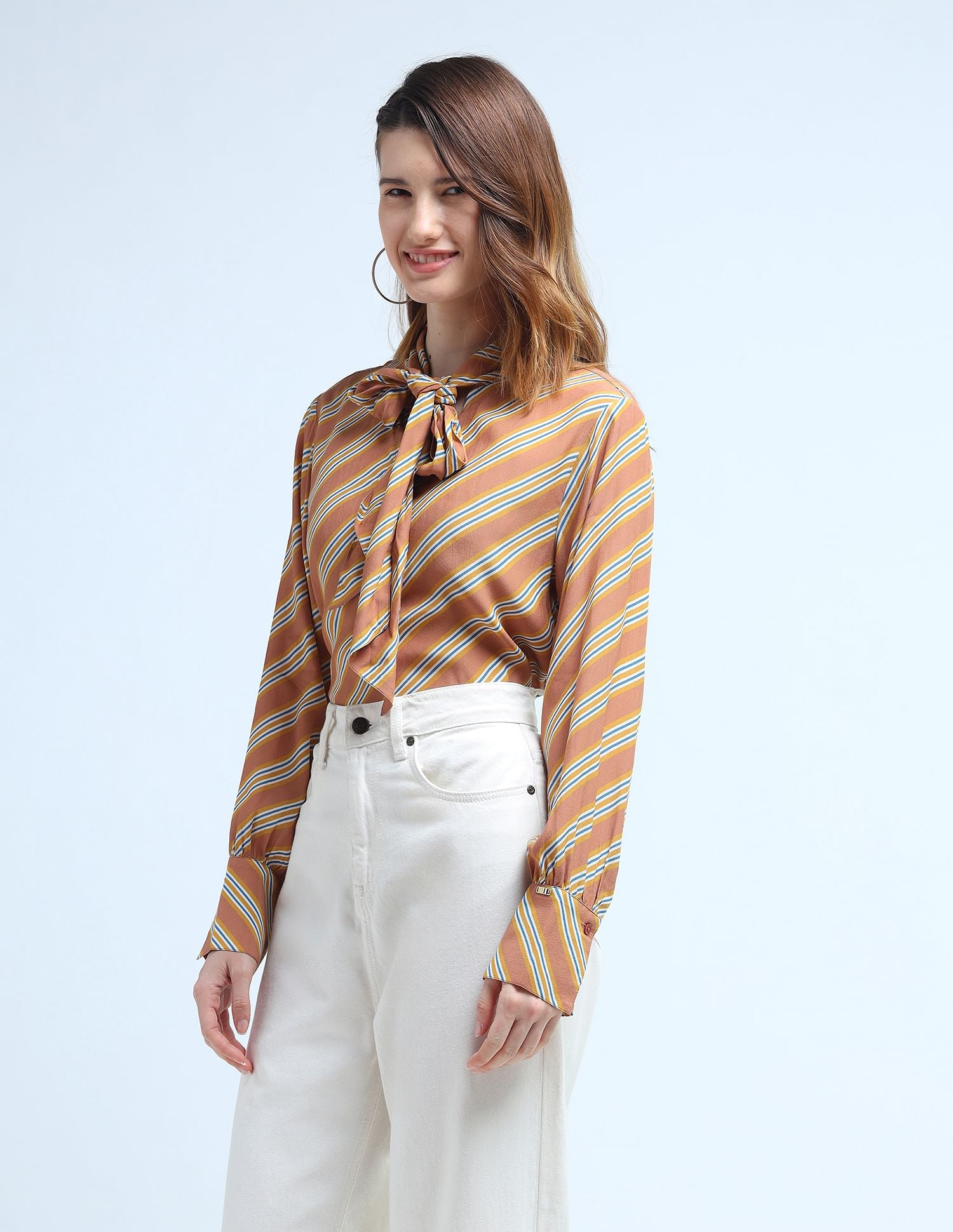 Geometric Print Bow Tie Top Multicolour - U.S. POLO ASSN. | Large