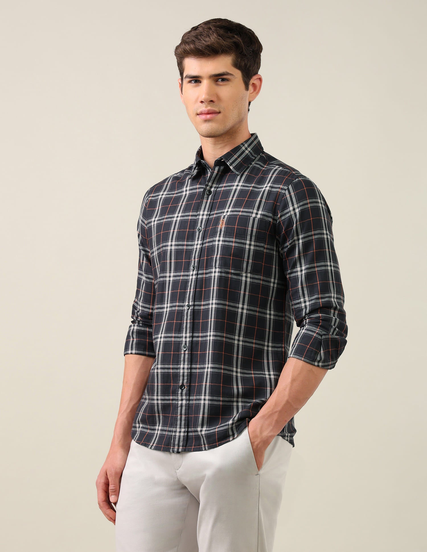 Twill Plaid Checked Shirt Black - U.S. Polo Assn. India | Large