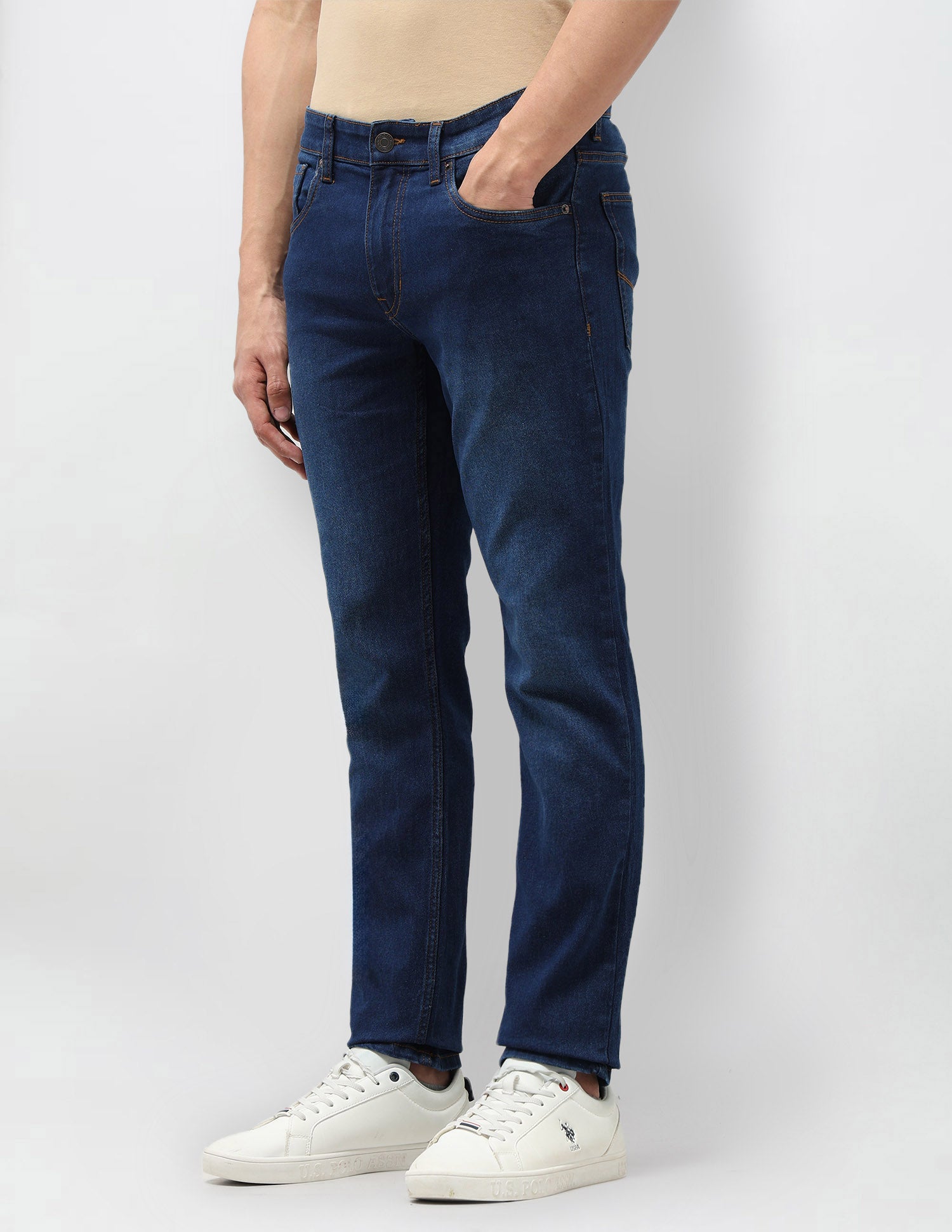 Brandon Slim Tapered Fit Blue Jeans Blue - U.S. Polo Assn. India | Large