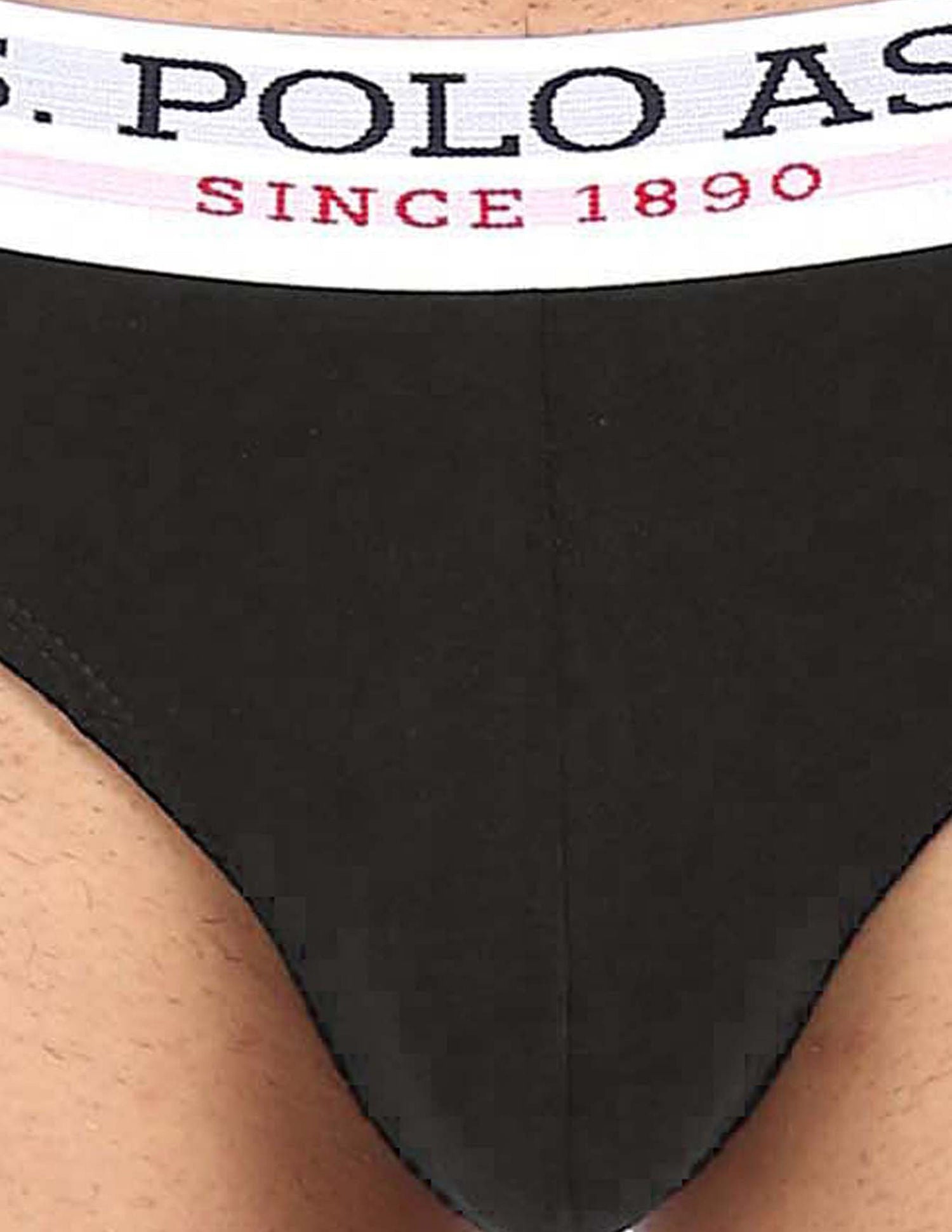 Elasticized Waist Pure Cotton I006 Briefs - Pack Of 3 Black, Grey and Navy - U.S. POLO ASSN. | Large