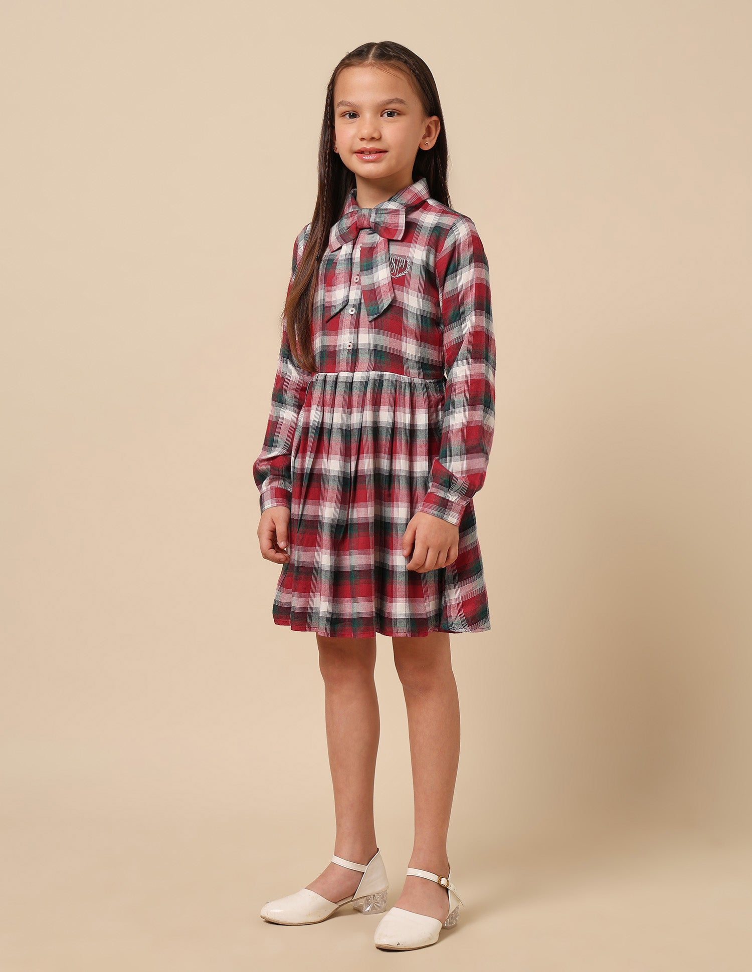 Girls Checked Shirt Dress Red - U.S. POLO ASSN. | Large