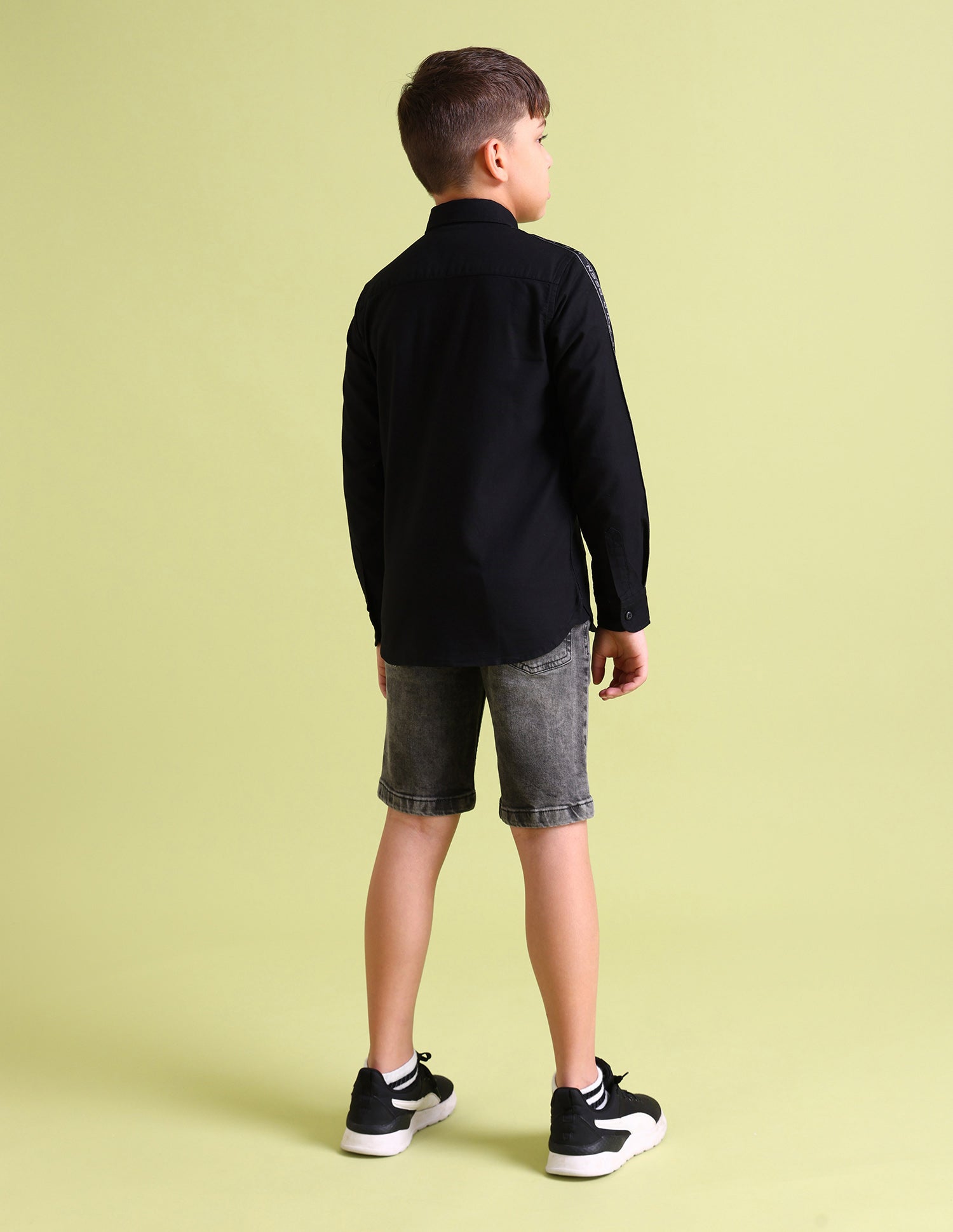 Boys Brand Tape Dobby Shirt Black - U.S. POLO ASSN. | Large