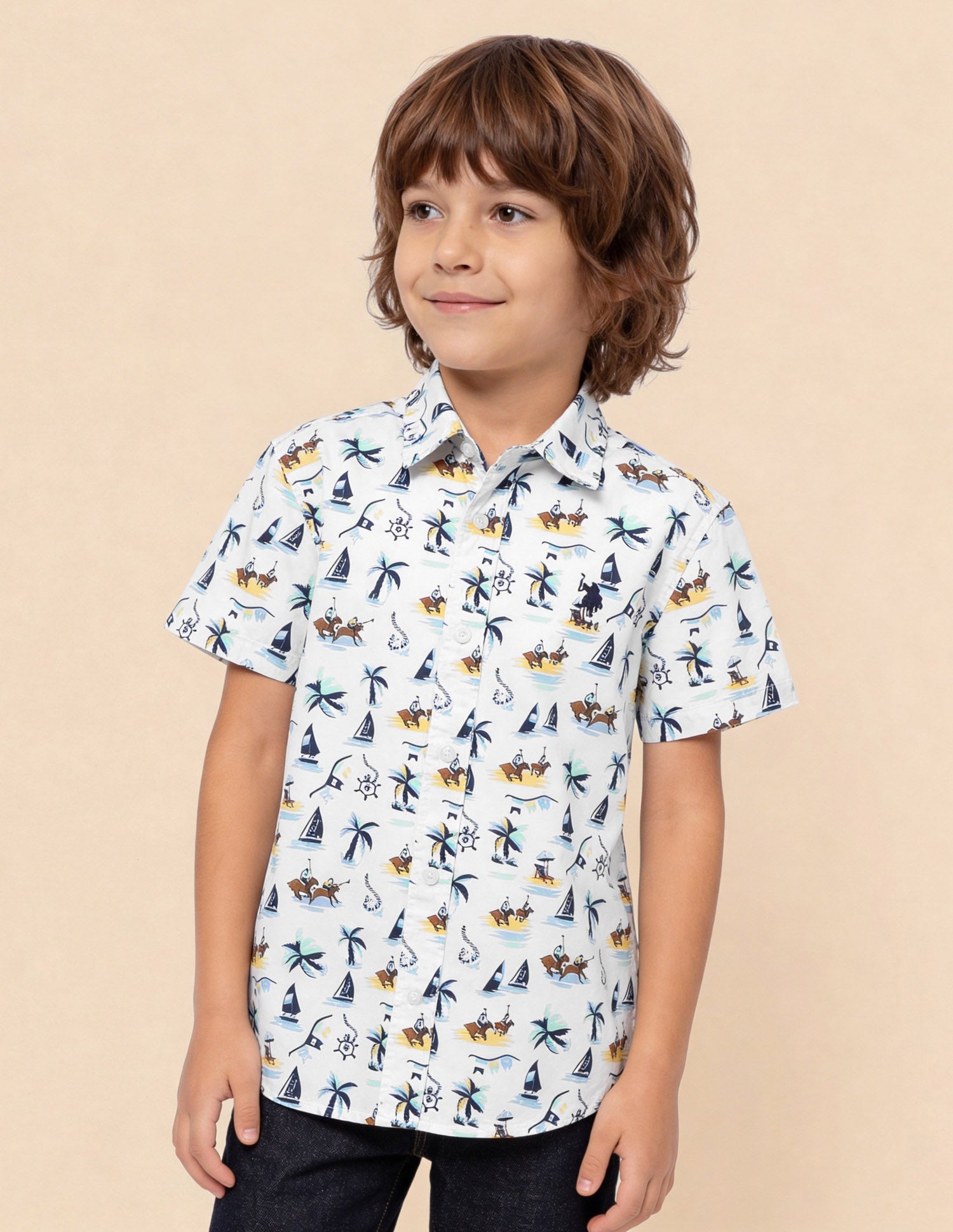 Graphic Printed Regular Fit Shirt Blue - U.S. Polo Assn. India | Large