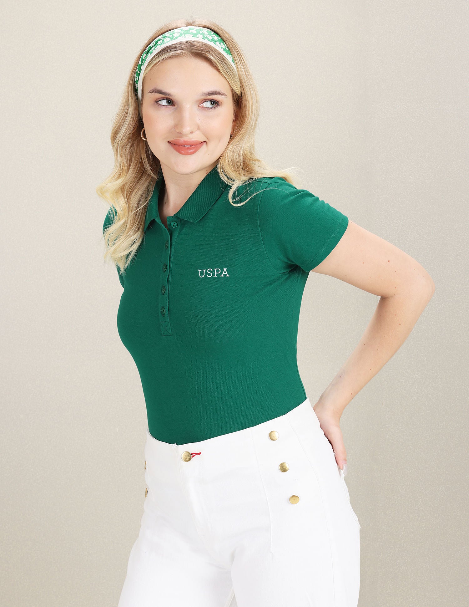 Solid Pique Polo Shirt Green - U.S. POLO ASSN. | Large