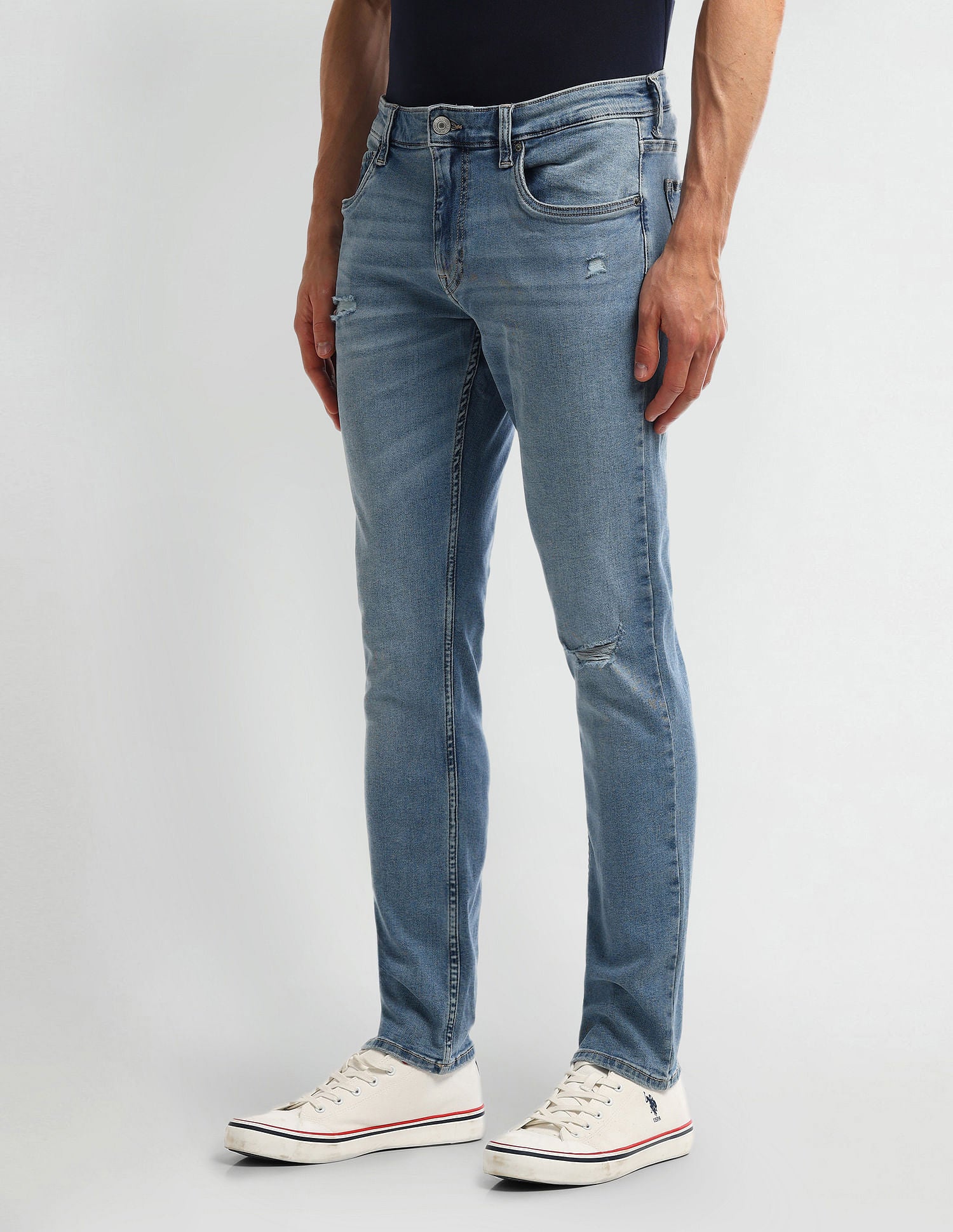 Brandon Slim Tapered Blue Jeans Blue - U.S. Polo Assn. India | Large