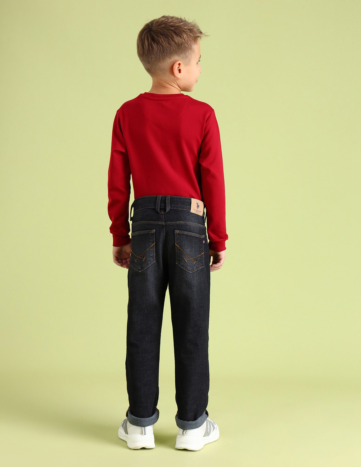 Boys Relaxed Fit Cotton Jeans Black - U.S. POLO ASSN. | Large