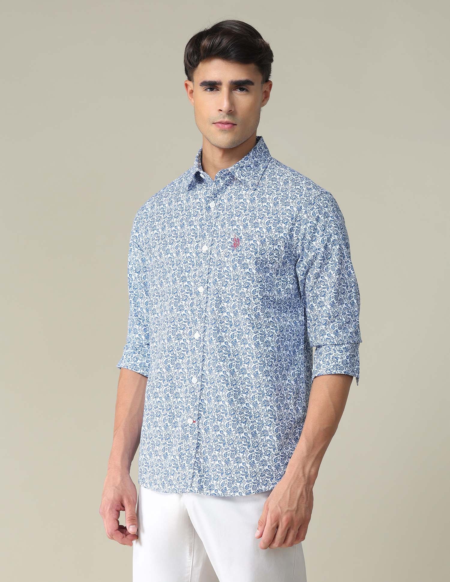Floral Tailored Shirt Blue - U.S. POLO ASSN. | Large