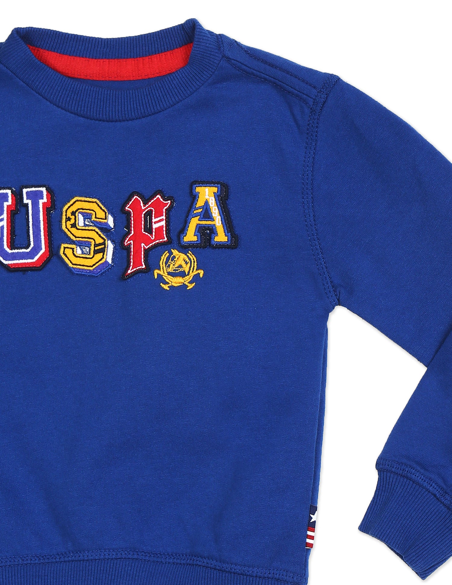 Crew Neck Appliqued Logo Sweatshirt Blue - U.S. POLO ASSN. | Large
