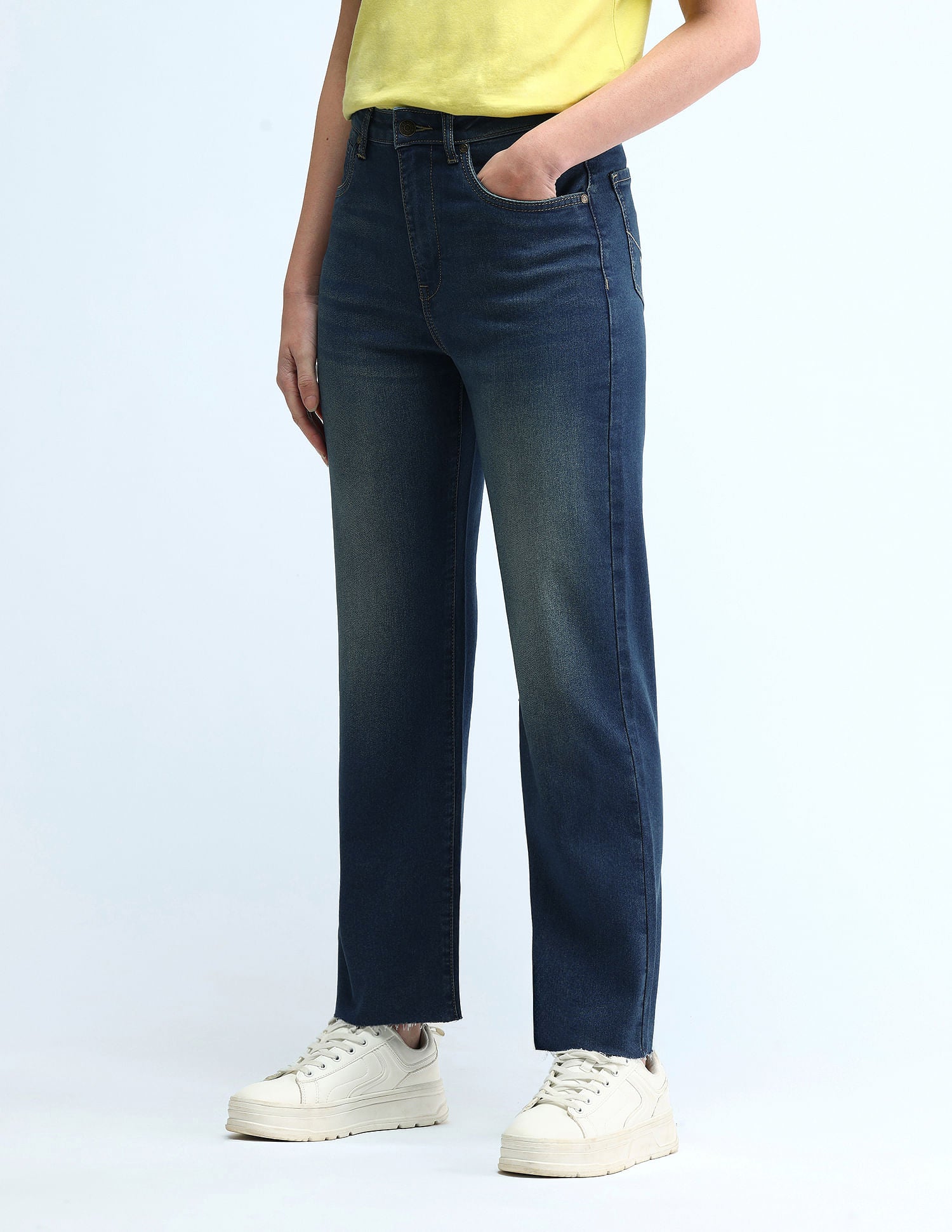 High Rise Straight Fit Jeans Dark Blue - U.S. POLO ASSN. | Large