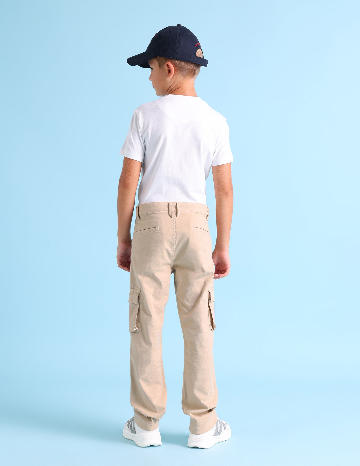 Boys Ribstop Cargo Trousers Beige - U.S. POLO ASSN. | Large