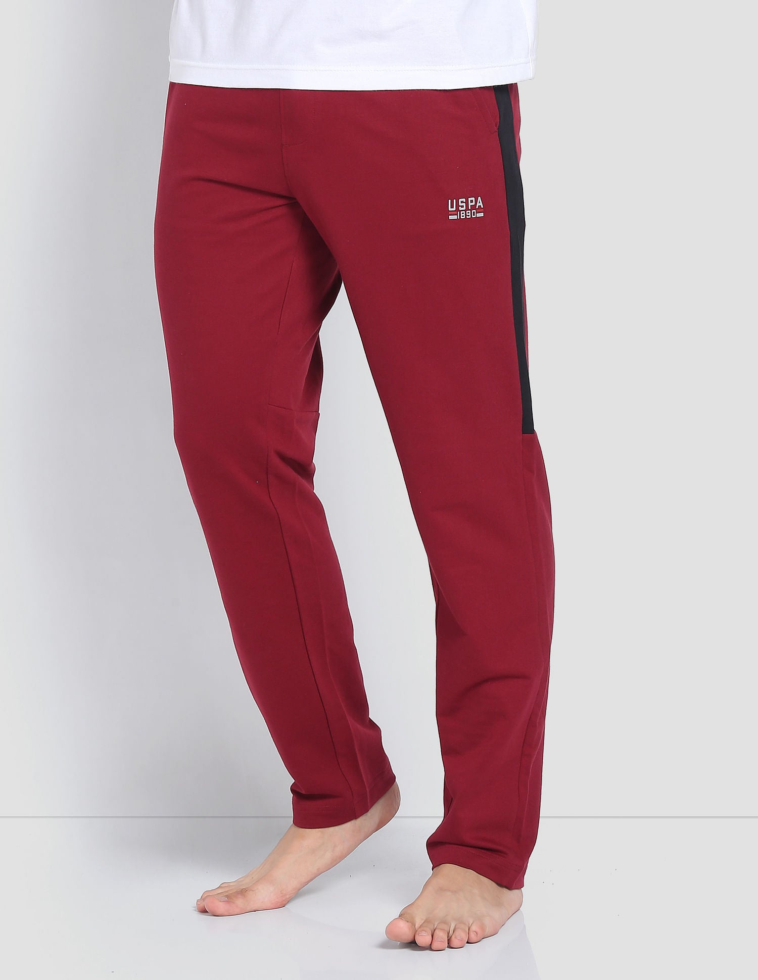 Solid Cotton OR001 Track Pants - Pack Of 1 Maroon - U.S. POLO ASSN. | Large